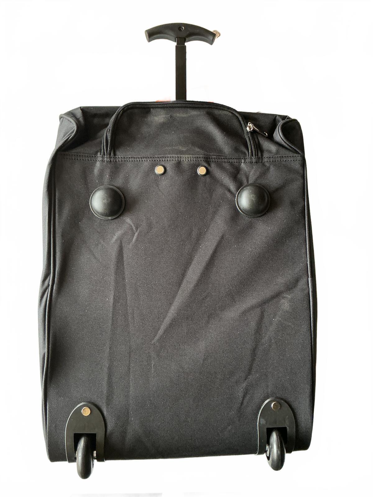 EZ FLY Lightweight Black Wheeled Cabin Suitcase Travel Bag with Handle