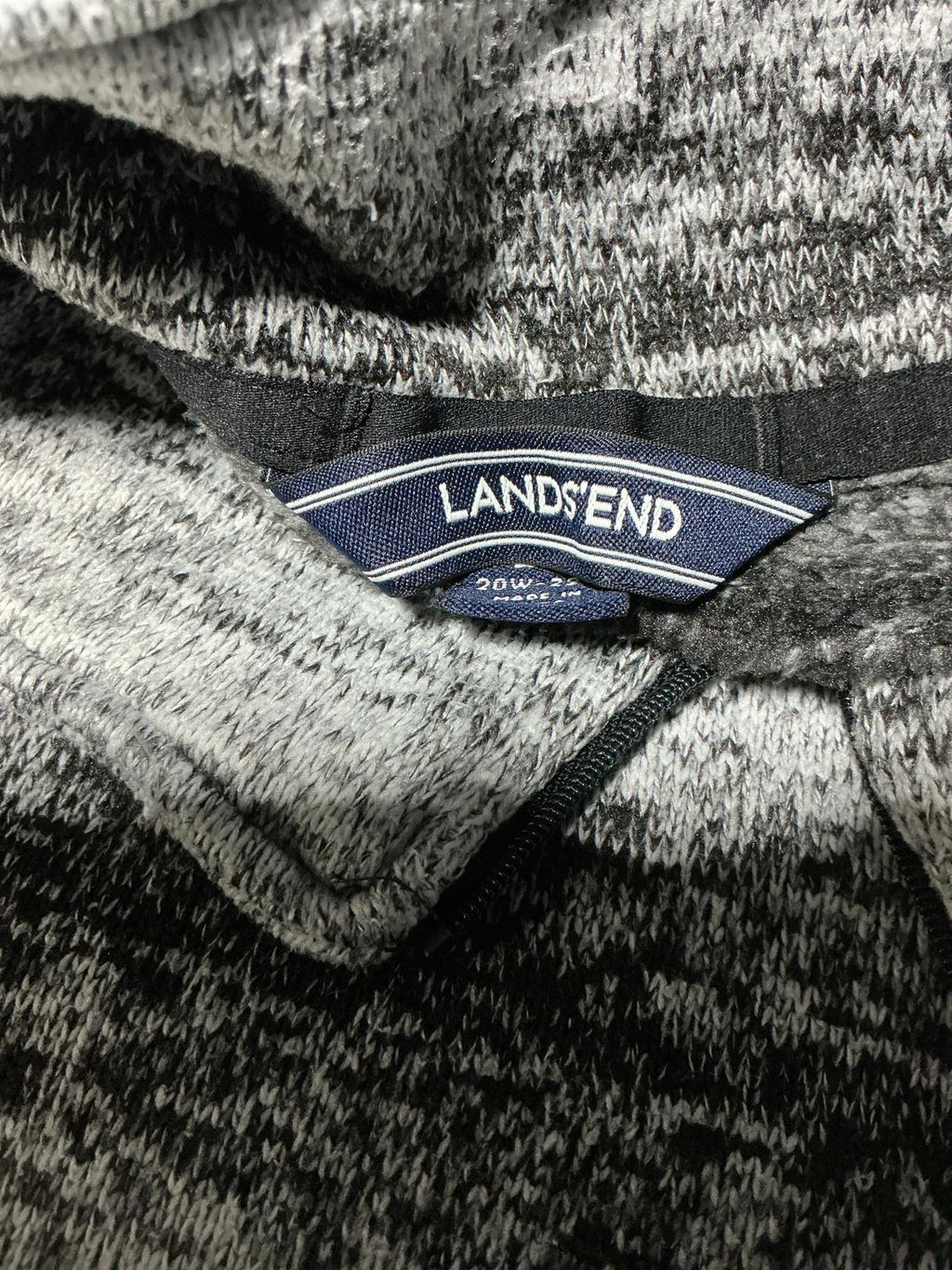 Women's Grey and Black Striped Quarter Zip Pullover