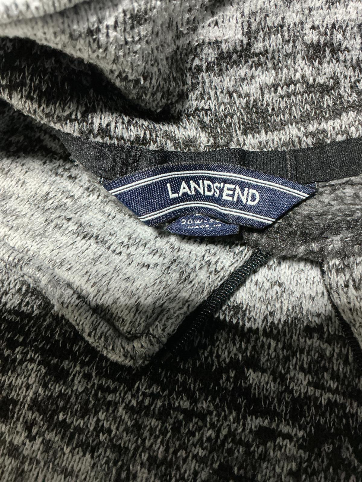 Women's Grey and Black Striped Quarter Zip Pullover