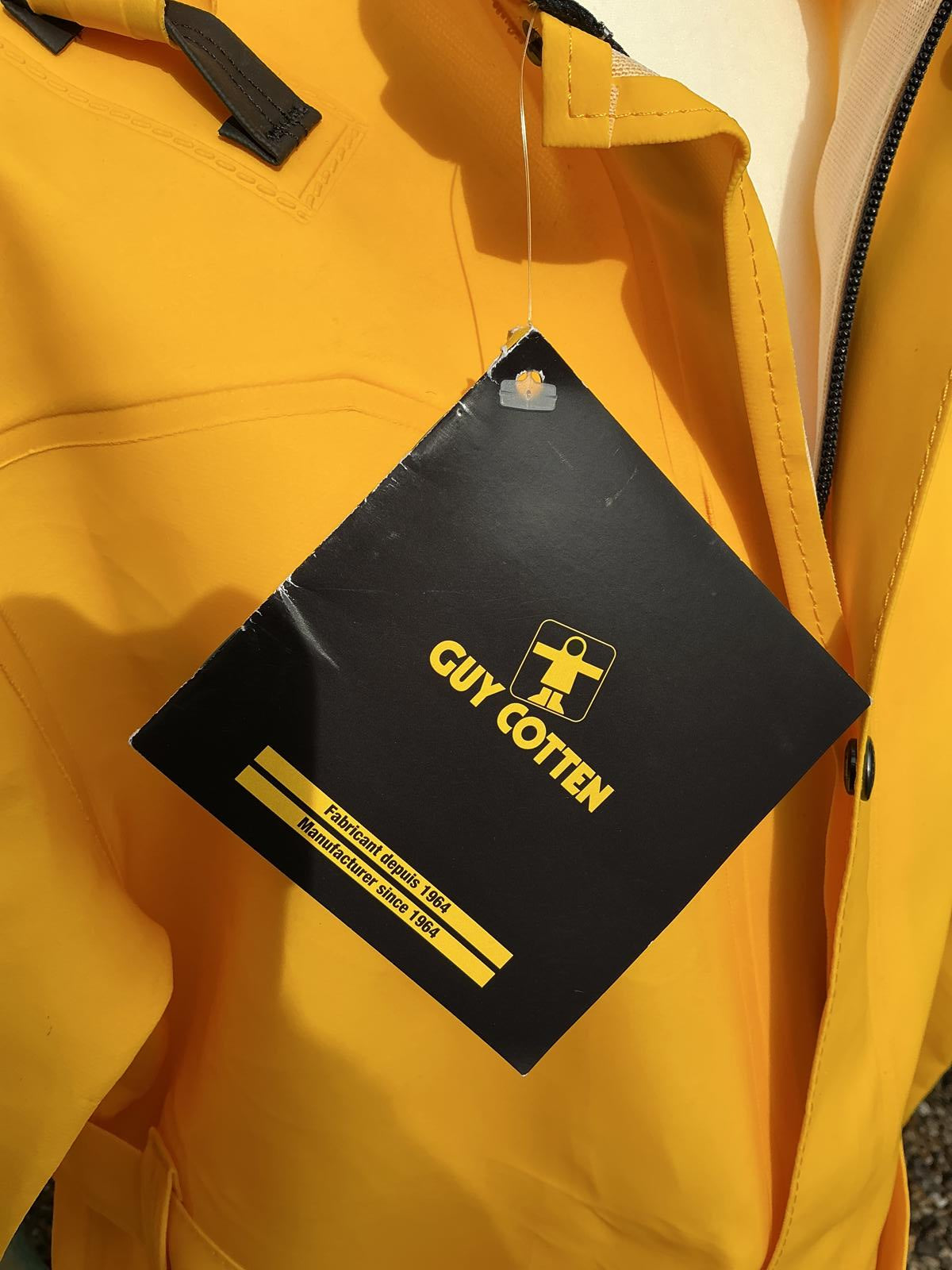 *NWT Ladies Guy Cotten Hecate Yellow Glentex Waterproof Jacket with Hood Size Xl