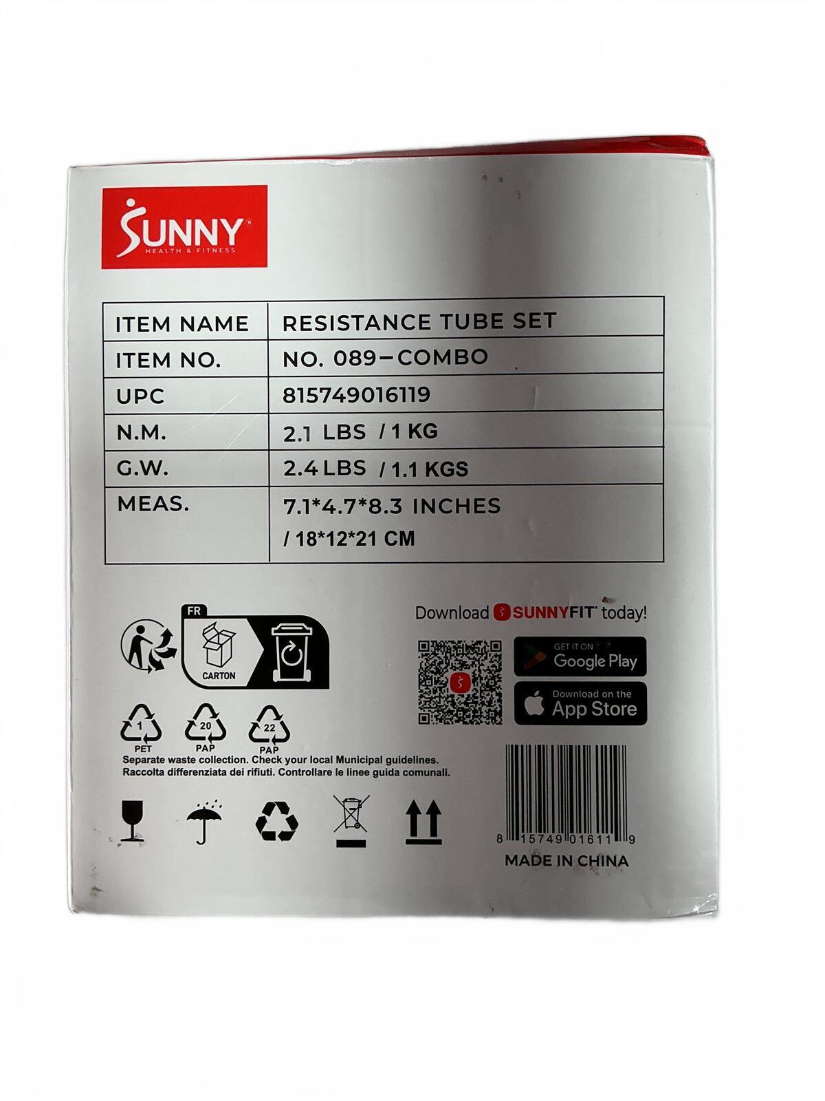 Sunny Resistance Tube Set No. 089-Combo Fitness Exercise Bands