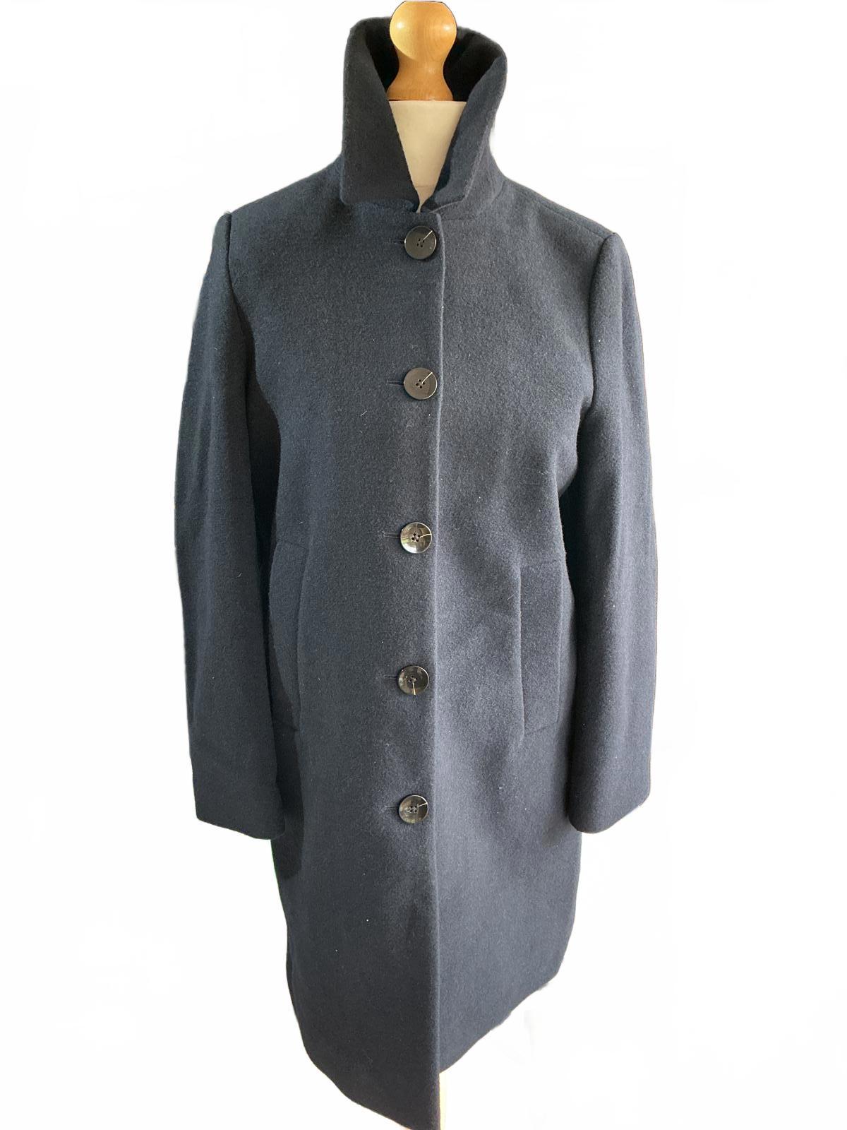 Ladies Black Part Two Button up Lined Wool Coat Size 10/36/Small