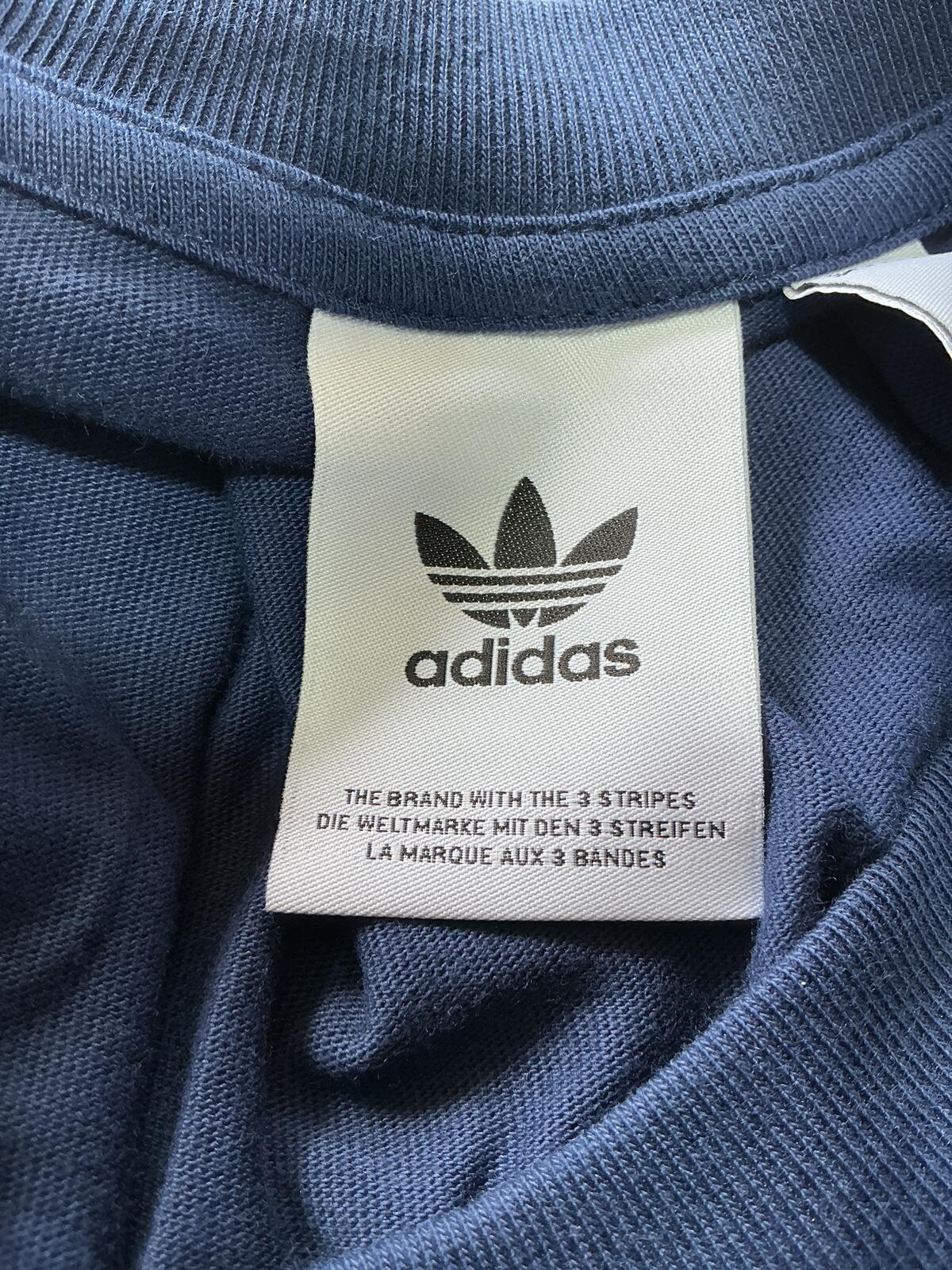 Adidas Originals Navy Blue T-Shirt with White Stripes Size M Casual Sportswear