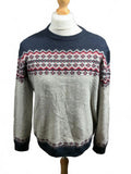 Vintage Men's Nordic Pattern Wool Sweater