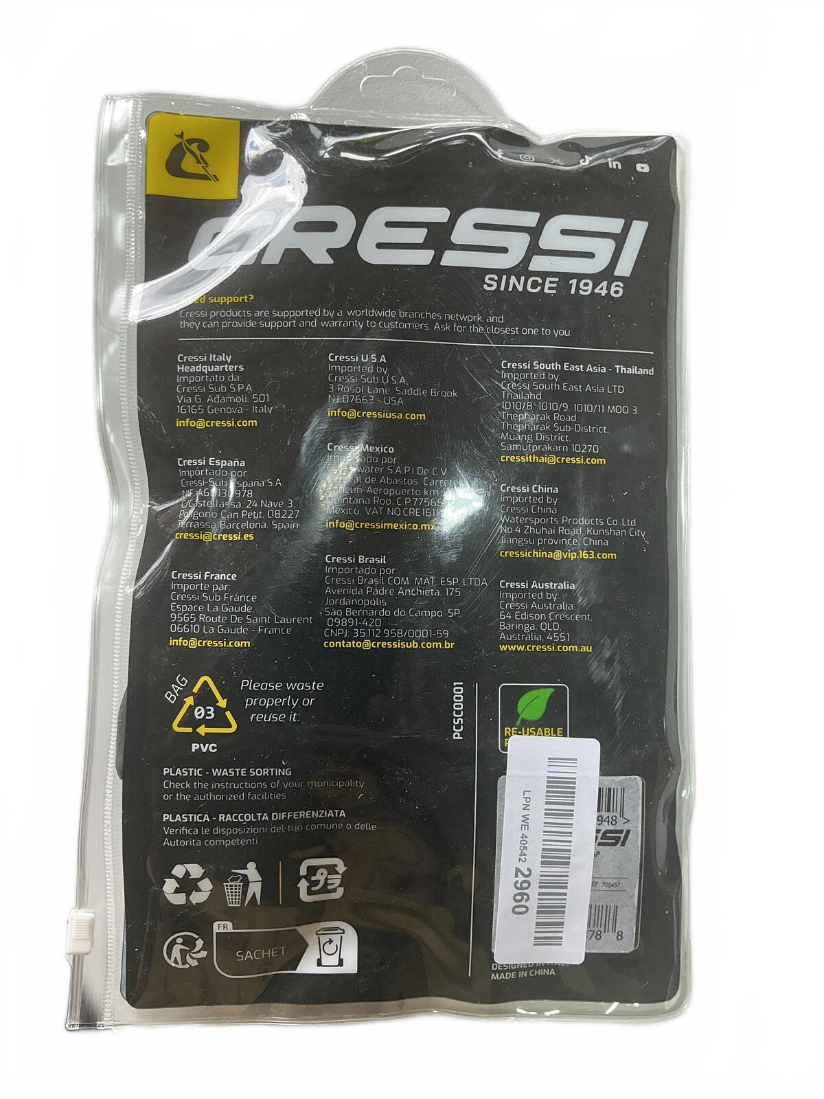 Speedo Adult Biofuse Swimming Goggles Black + Cressi Loira Long Hair Cap