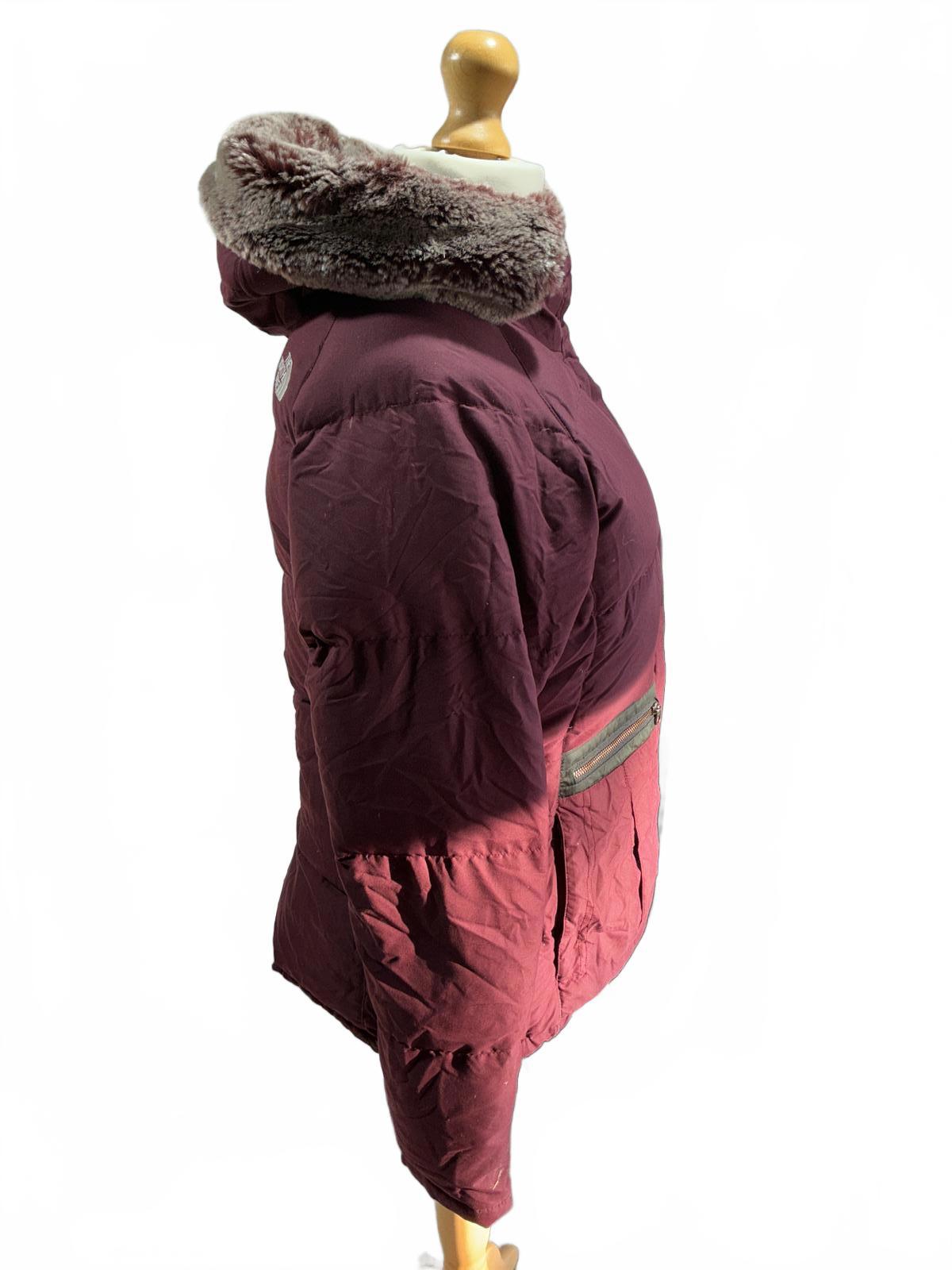 Vintage The North Face Women's Burgundy Puffer Jacket Size Regular 8