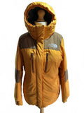 The North Face Ladies Yellow and Brown Puffer Jacket with Hood