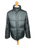 Ralph Lauren Men's Puffer Jacket High Collar Snap Button Black Size M