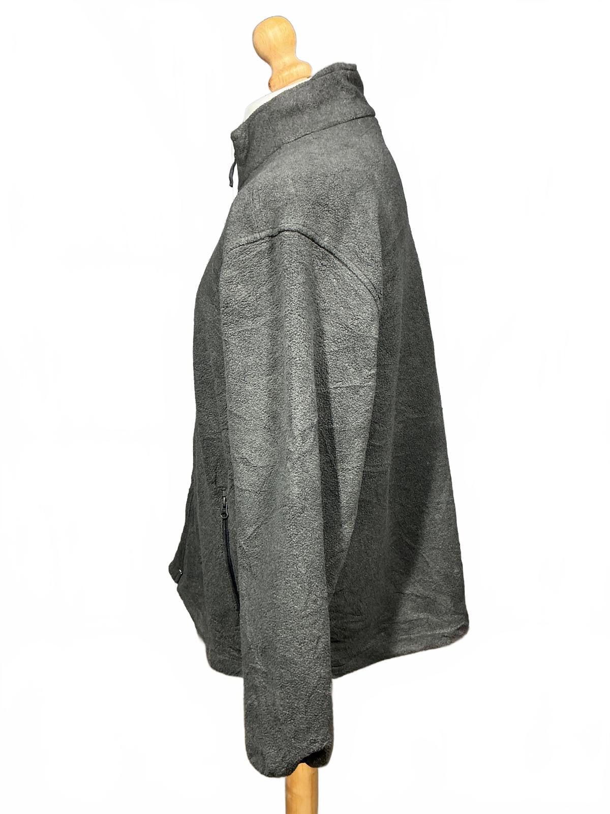 Men's Grey Lands End Fleece Jacket Full Zip Lightweight Outerwear
