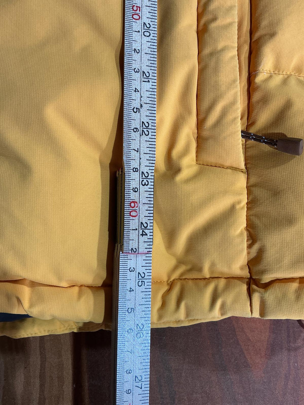 The North Face Ladies Yellow and Brown Puffer Jacket with Hood