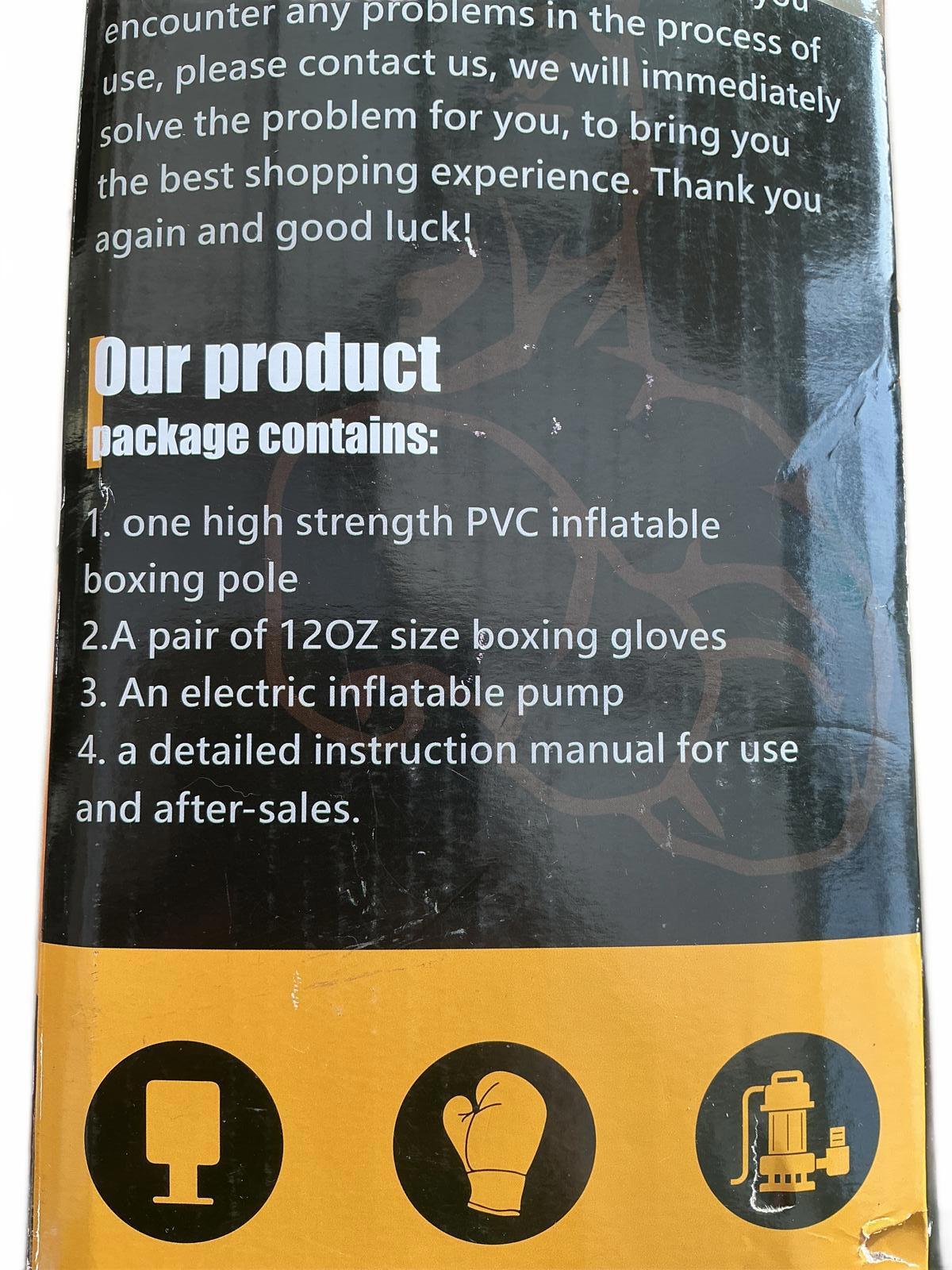 Boxing Punching Bag Set with Gloves and Pump - Size 12oz Gloves
