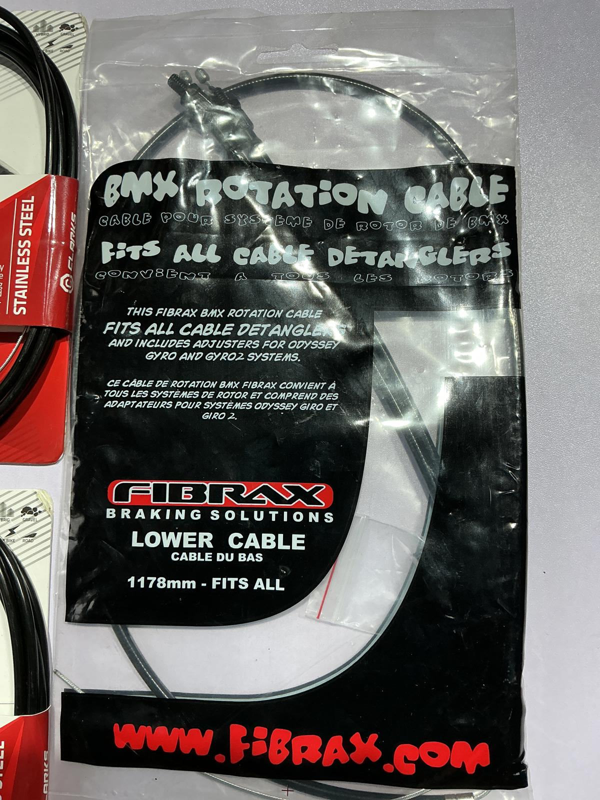 Fibrax BMX Rotation Lower Cable/Two Clarks Gear cable