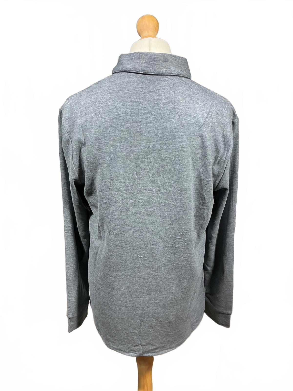 Macade Golf Grey Long Sleeve Polo Shirt Size M