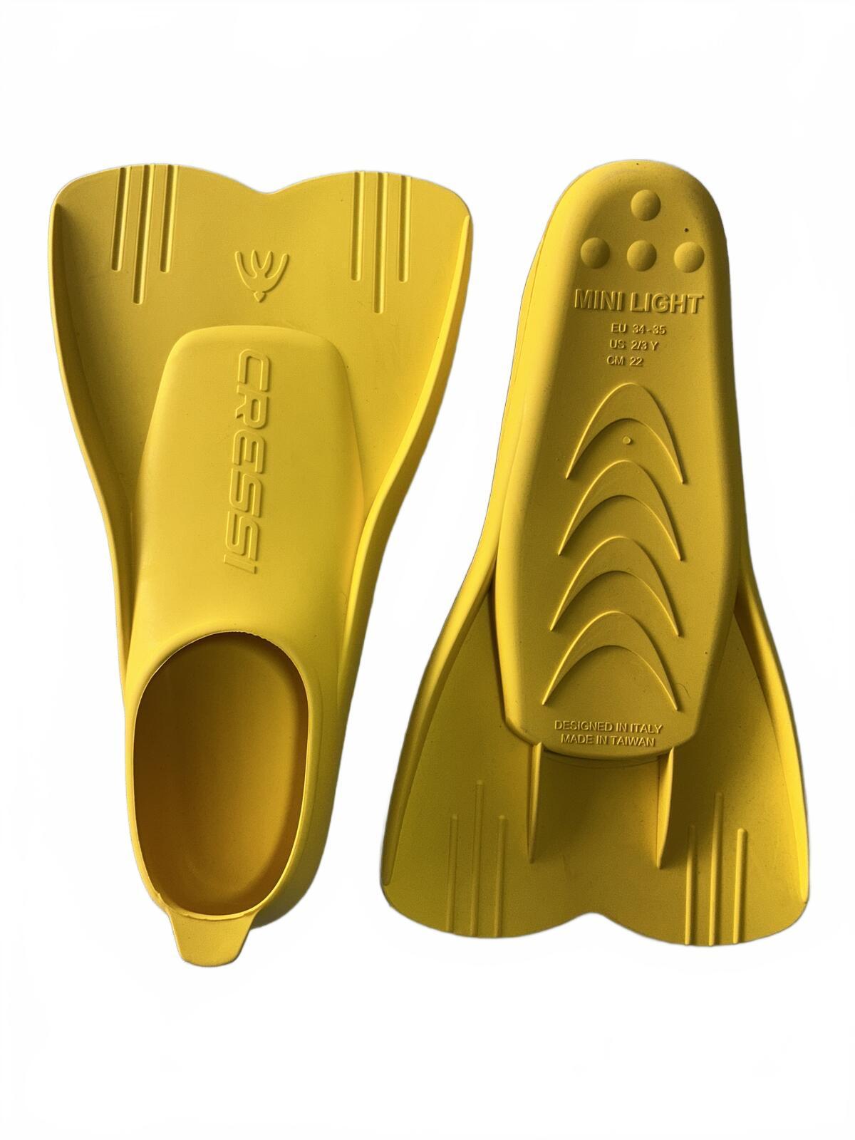 Cressi Mini Light Kids Swim Fins Yellow Size 1-2 Ideal Learn to Swim