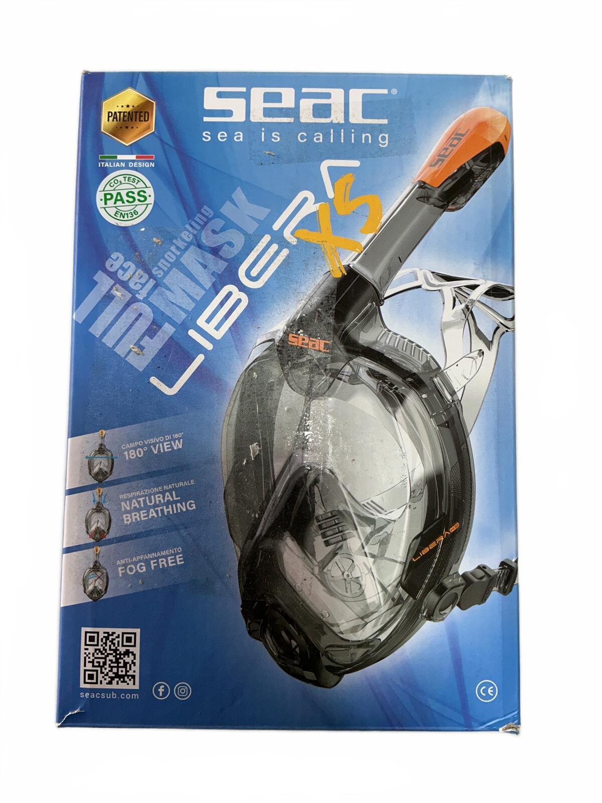 Seac Libera-Fun Full Face Snorkel Mask XS/S Size Red and Black