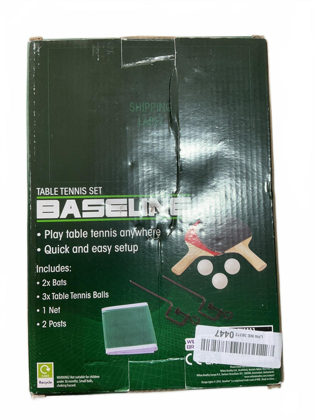 Baseline Table Tennis Set with 2 Bats, 3 Balls, Net and Posts