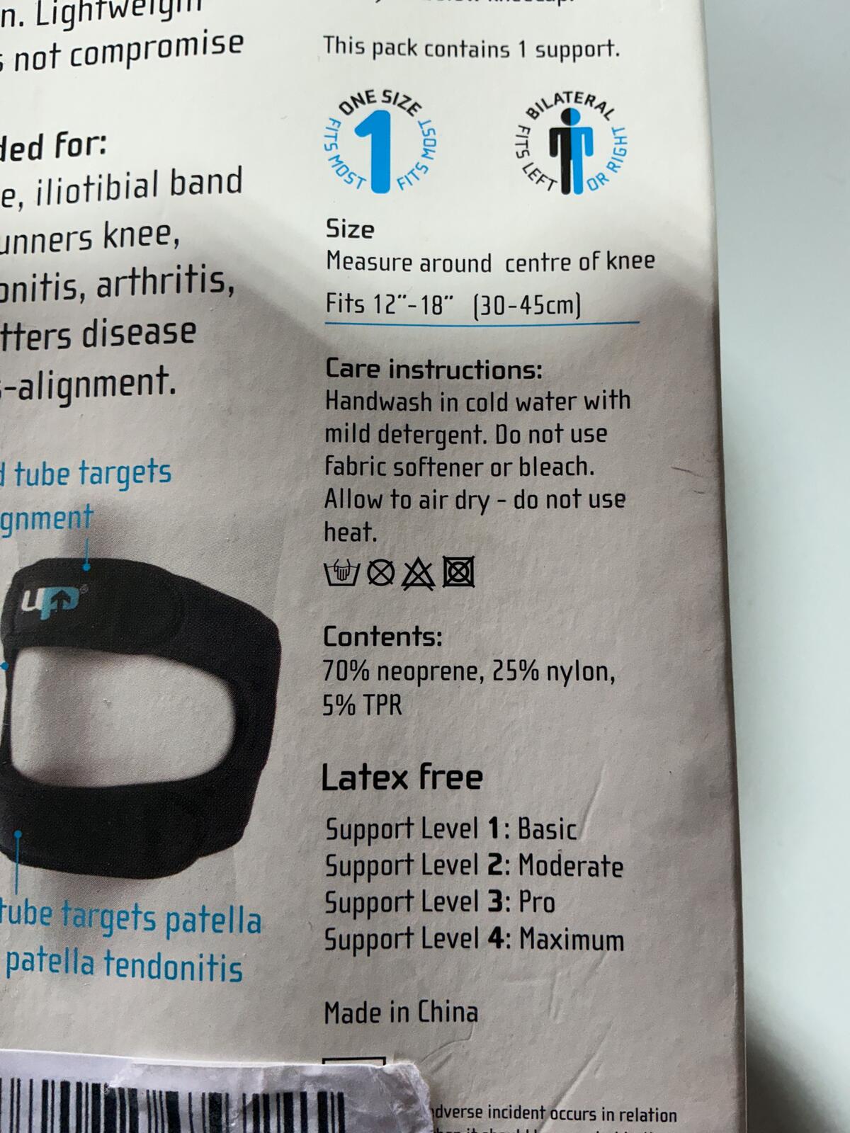 Ultimate Performance Runner's Knee Strap Support Level 3 One Size Fits 12-18"