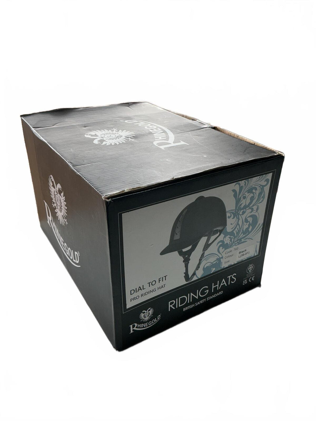Rhinegold Pro Black Riding Helmet Dial To Fit