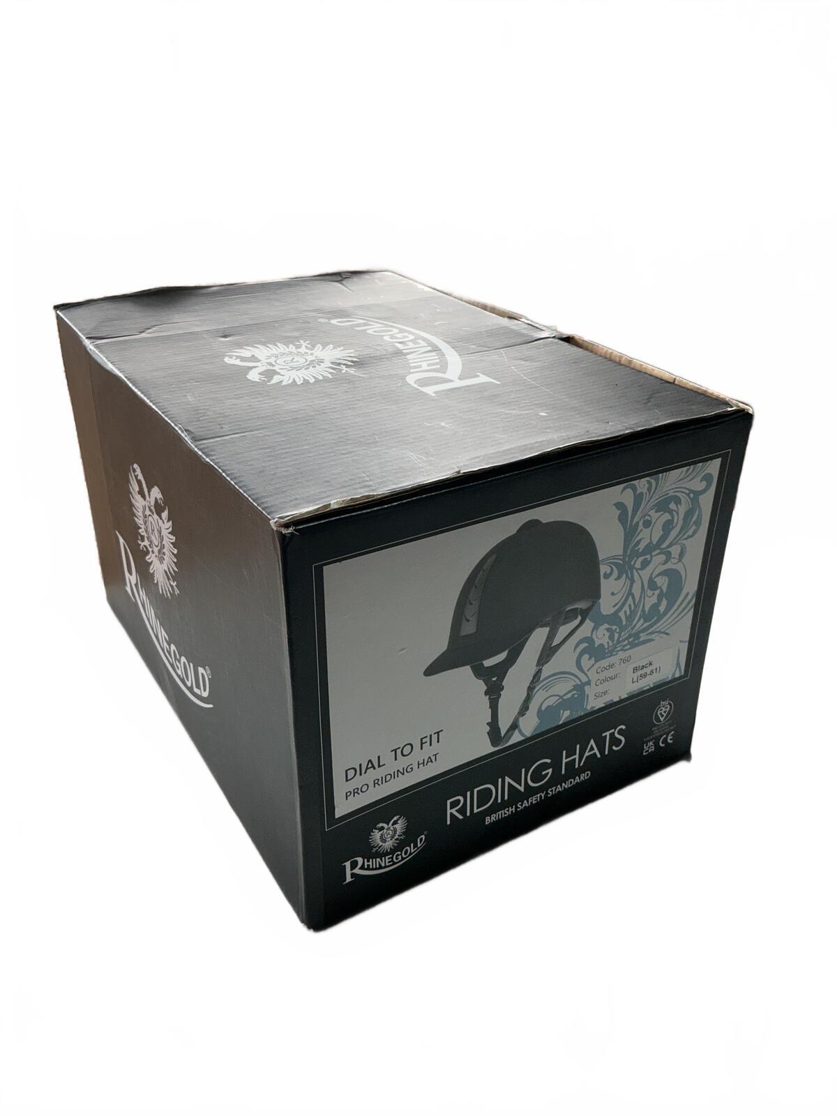 Rhinegold Pro Black Riding Helmet Dial To Fit