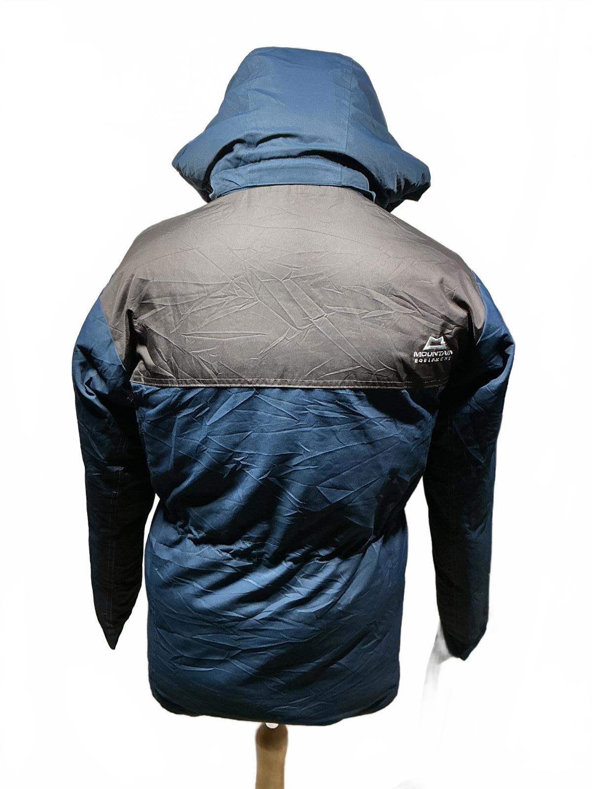 Mountain Equipment Men's Blue and Grey Hooded Puffer Jacket