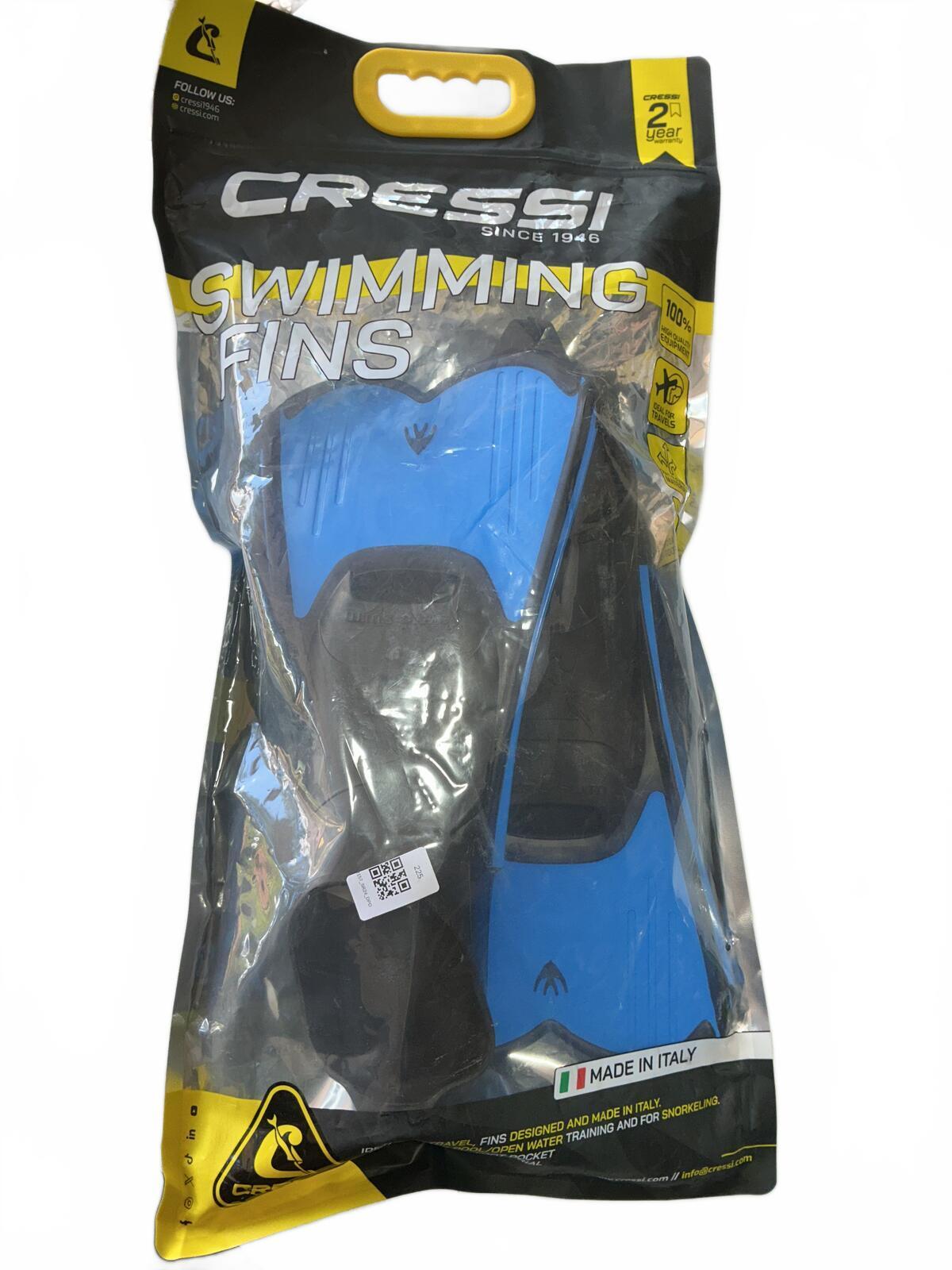 Cressi-sub Rondine Light Blue Black Swim Fins Size 43-44 UK 8⅓-9⅓