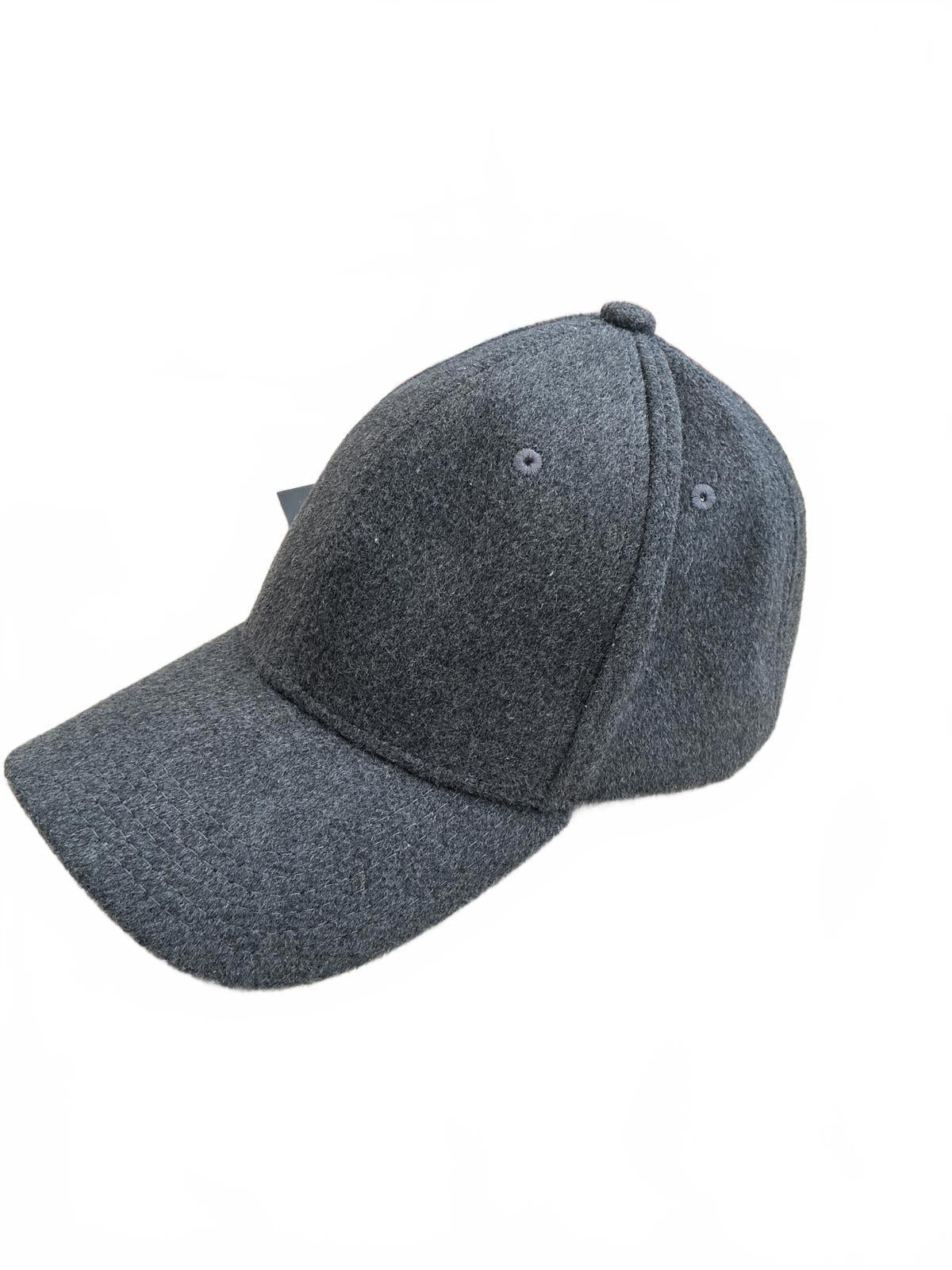 Maniere De Voir Grey Wool Blend Baseball Cap Adjustable Back Strap Hat