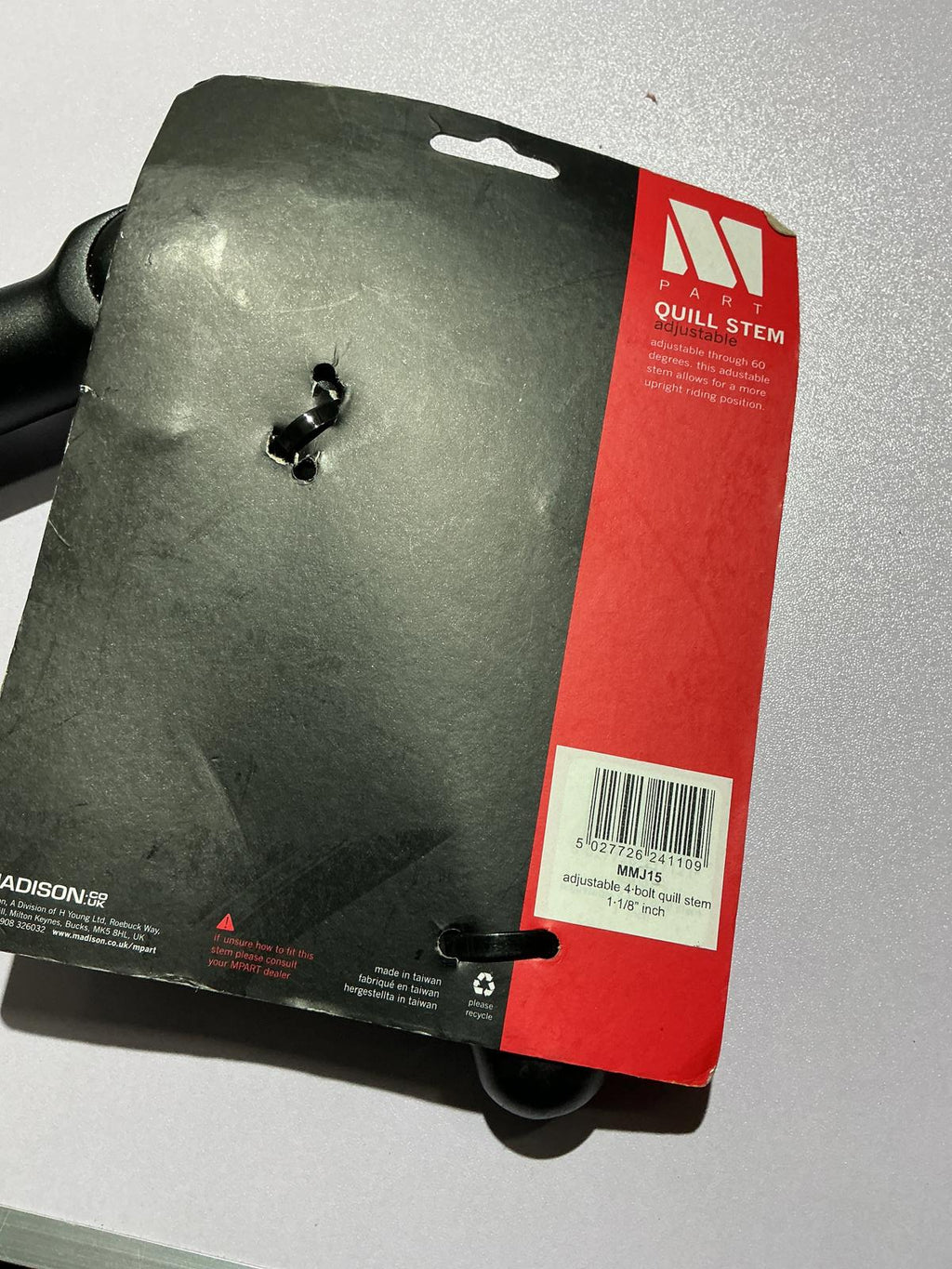 Mpart 4 bolt Quill Stem 1-1/8” And Folding Pedals 9/16” Thread