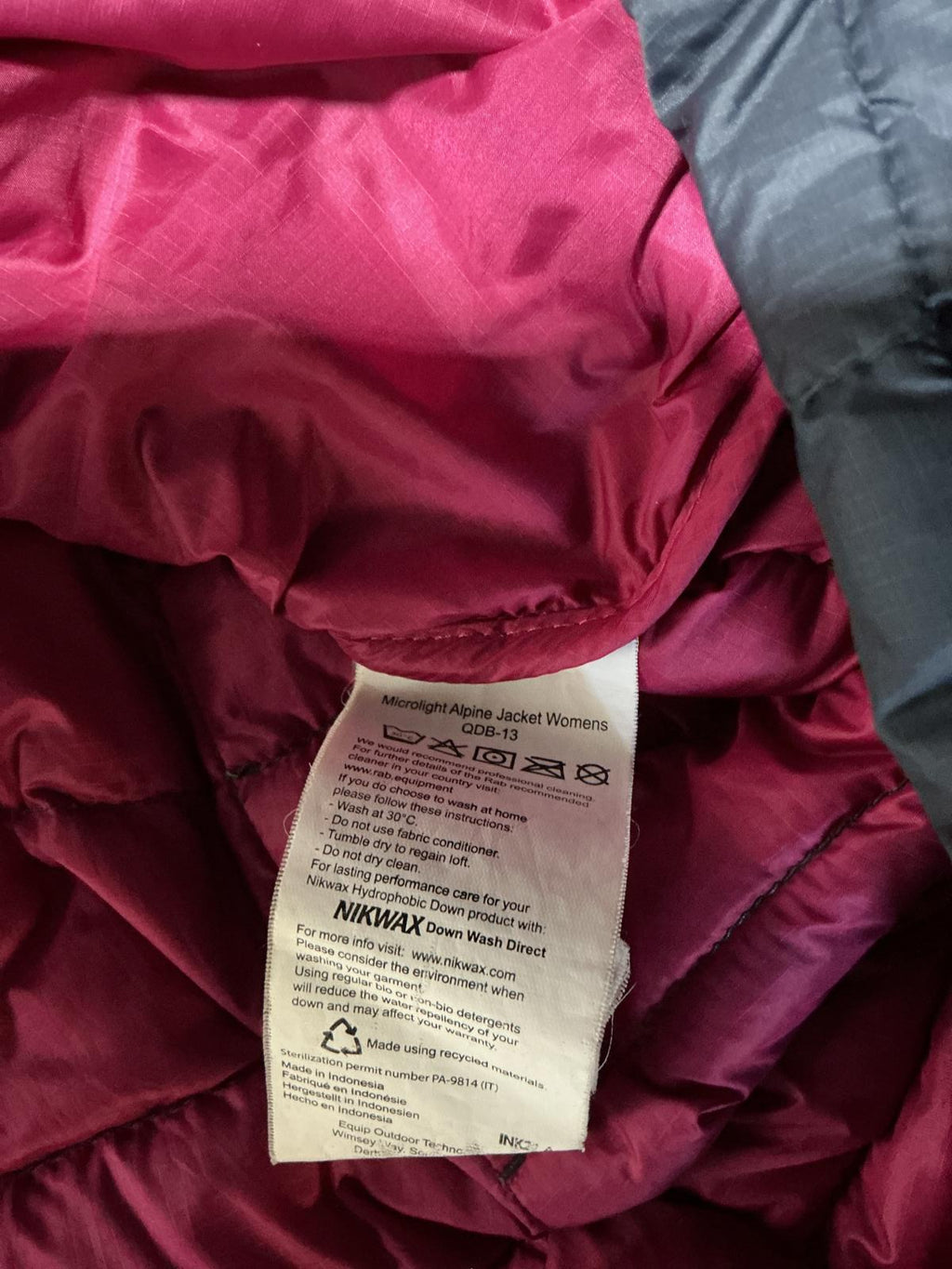 Rab Women's Puffer Grey and Pink Padded Hooded Jacket