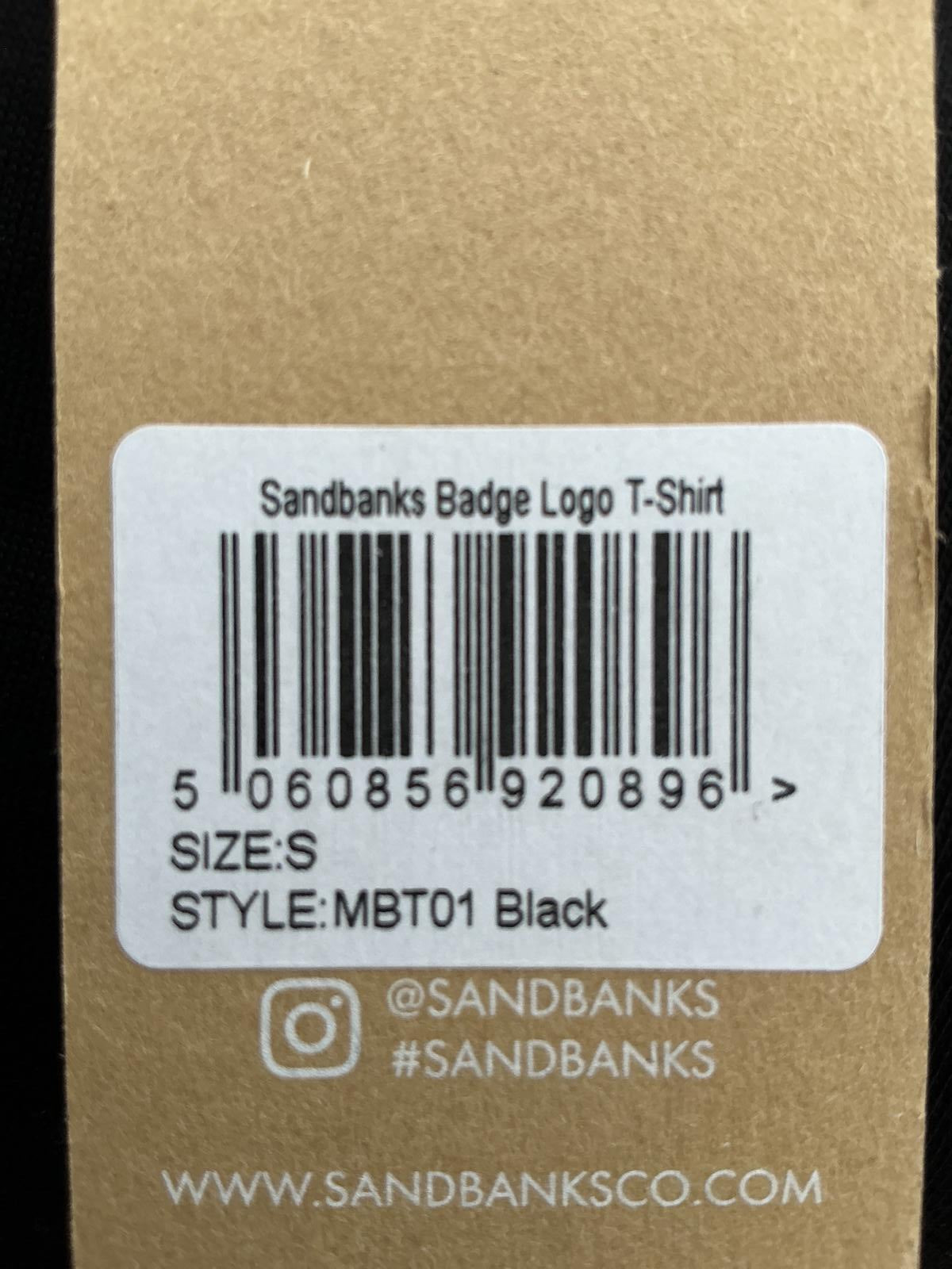 Sandbanks Badge Logo Black T-Shirt Small