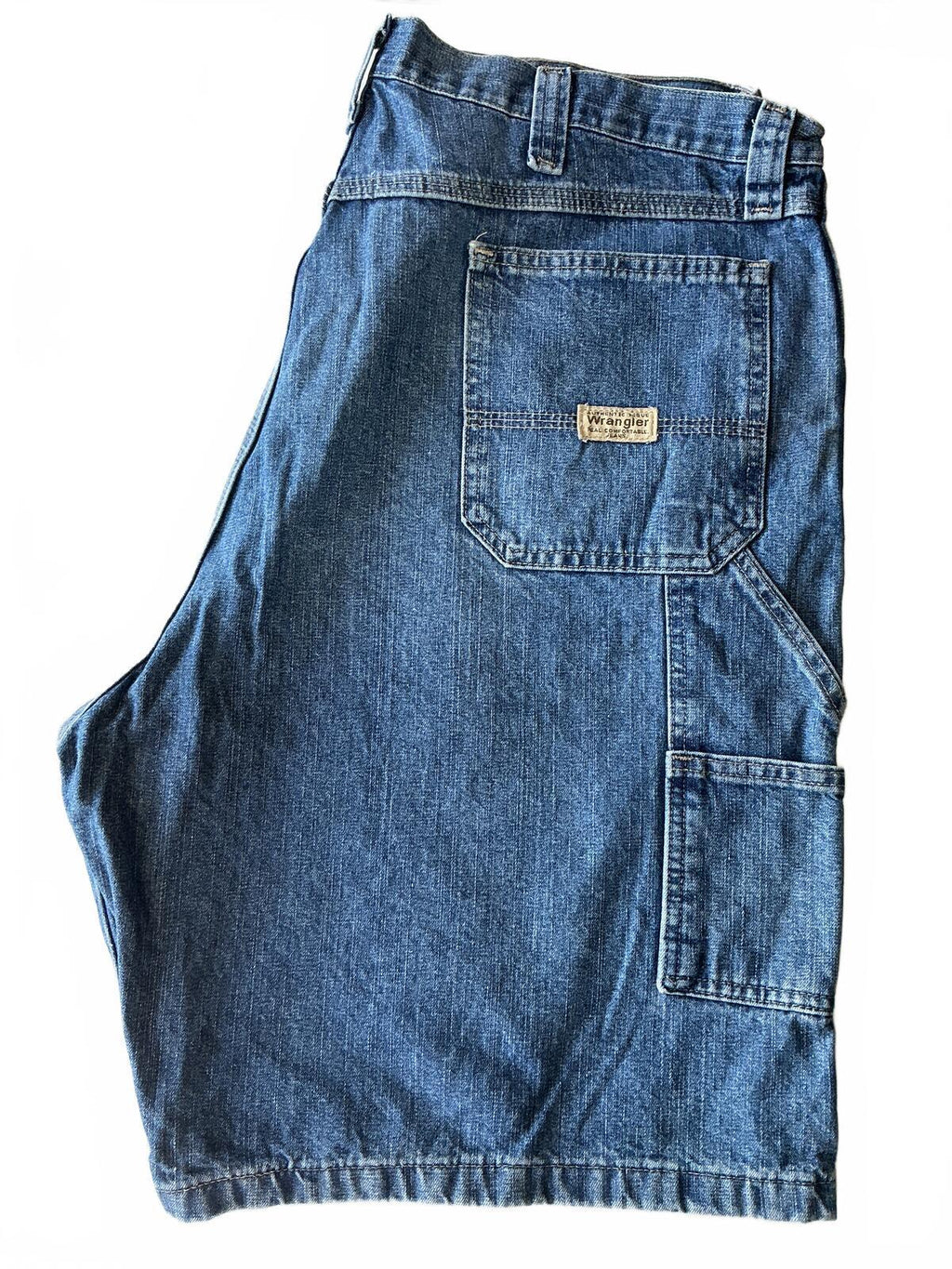 Wrangler Blue Denim Carpenter Shorts Size Waist 40in. Casual Workwear