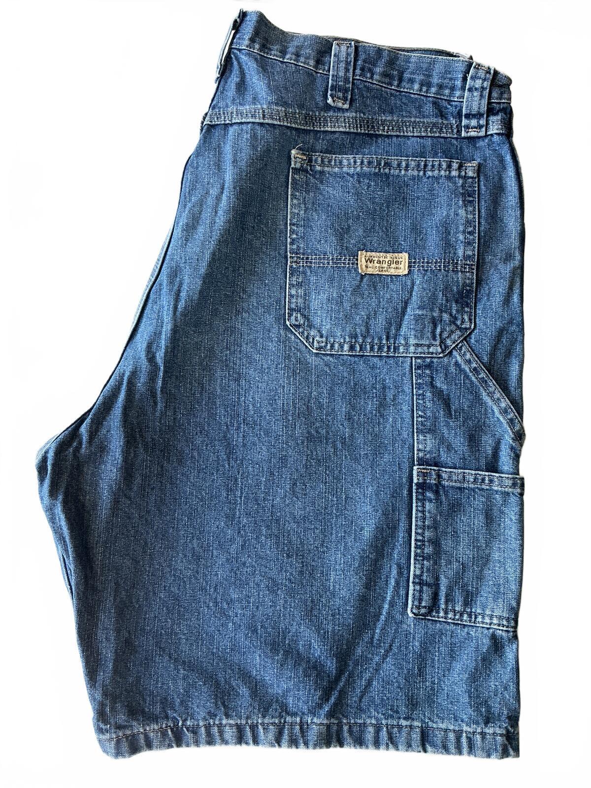 Wrangler Blue Denim Carpenter Shorts Size Waist 40in. Casual Workwear