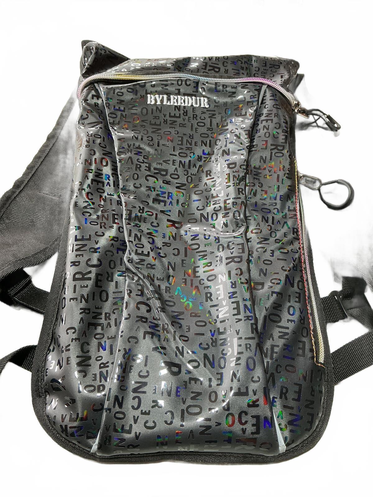 Byleedur Lightweight Hydration Black Backpack with Reflective Lettering