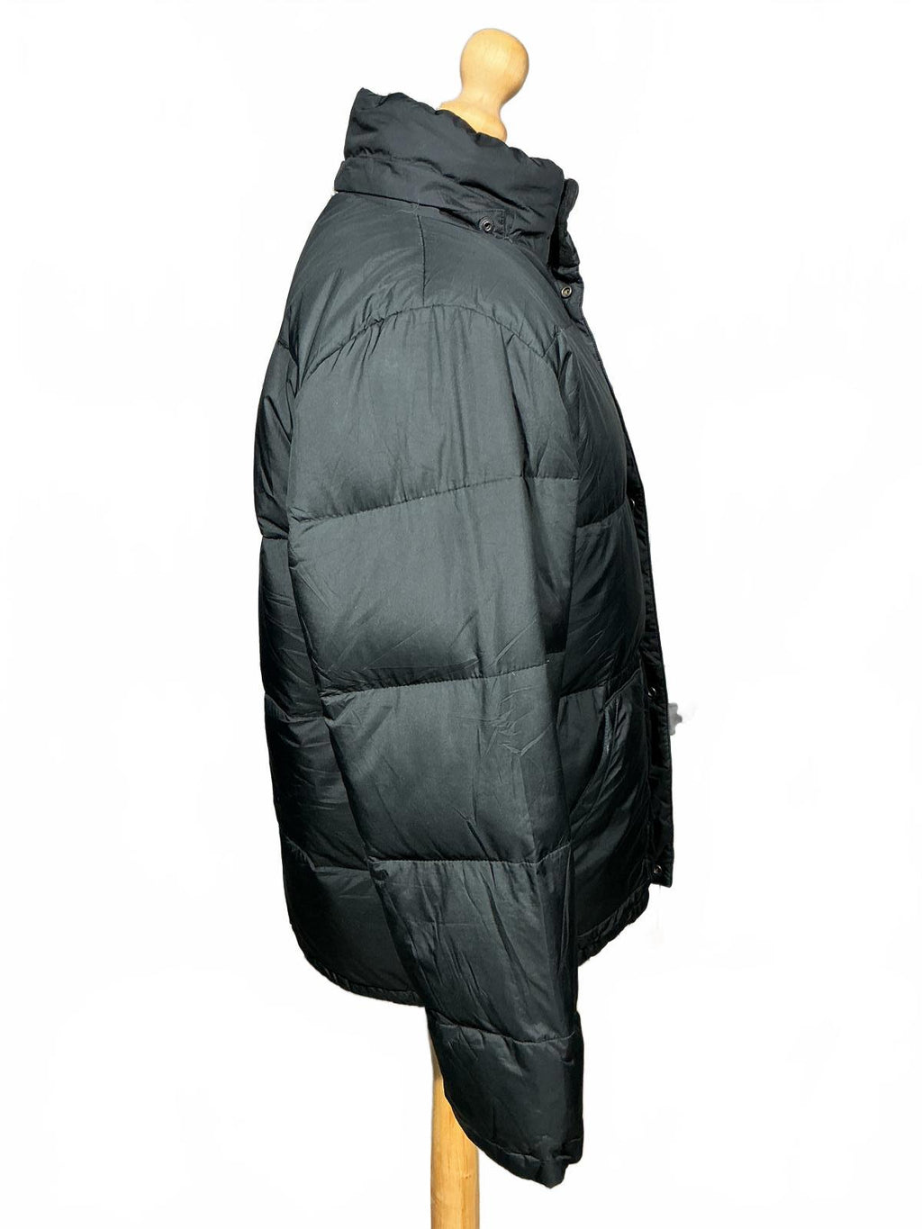 Ralph Lauren Men's Puffer Jacket High Collar Snap Button Black Size M
