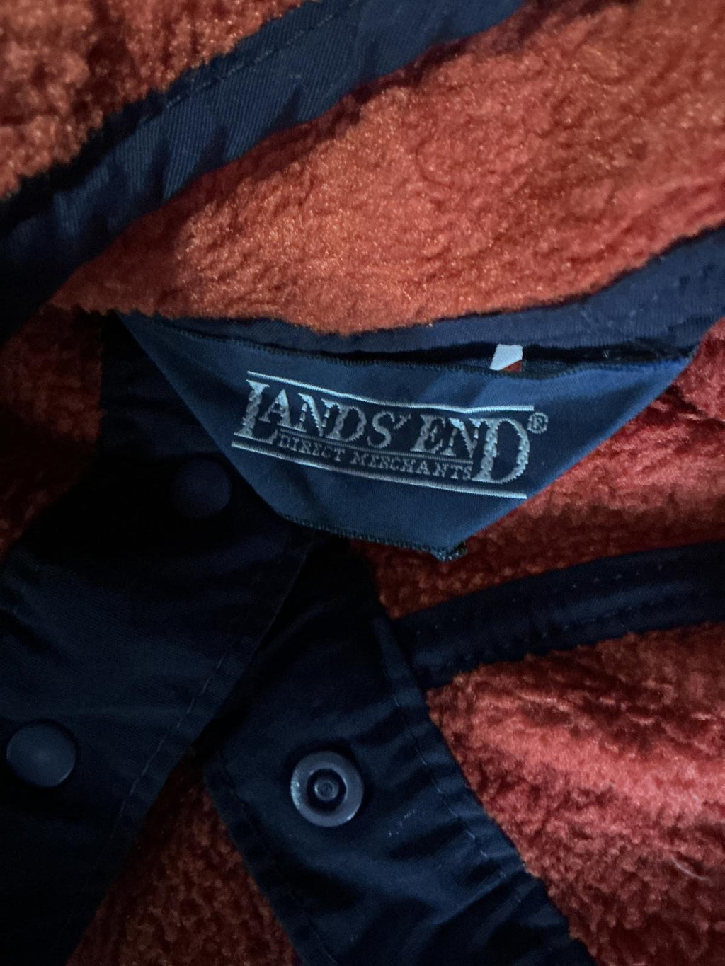 Men's Orange Fleece Jacket with Snap Button Placket