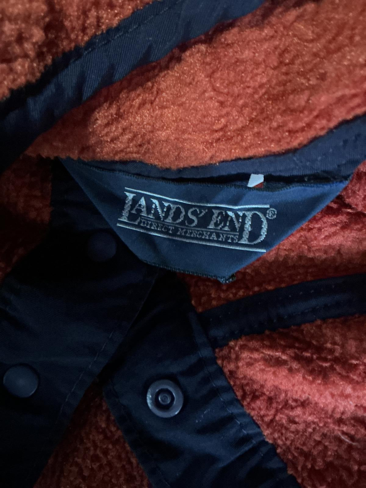 Men's Orange Fleece Jacket with Snap Button Placket