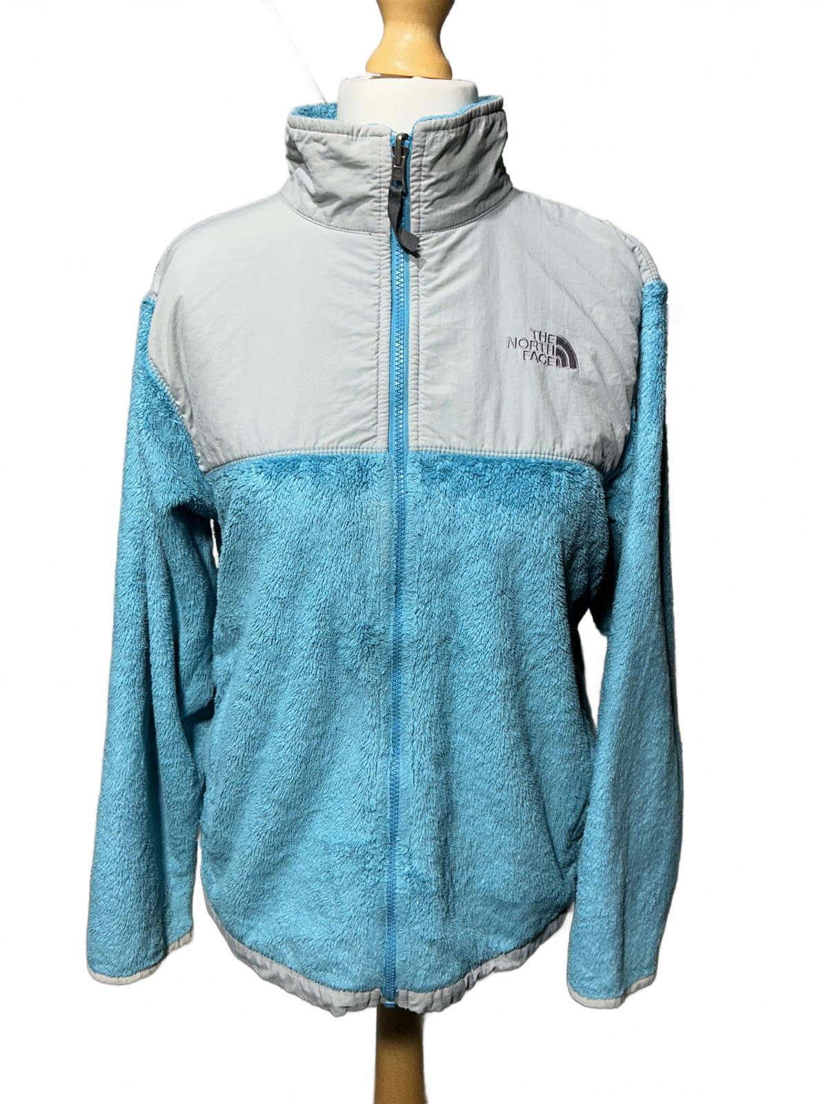 The North Face Girls Fleece Jacket Light Blue and Grey