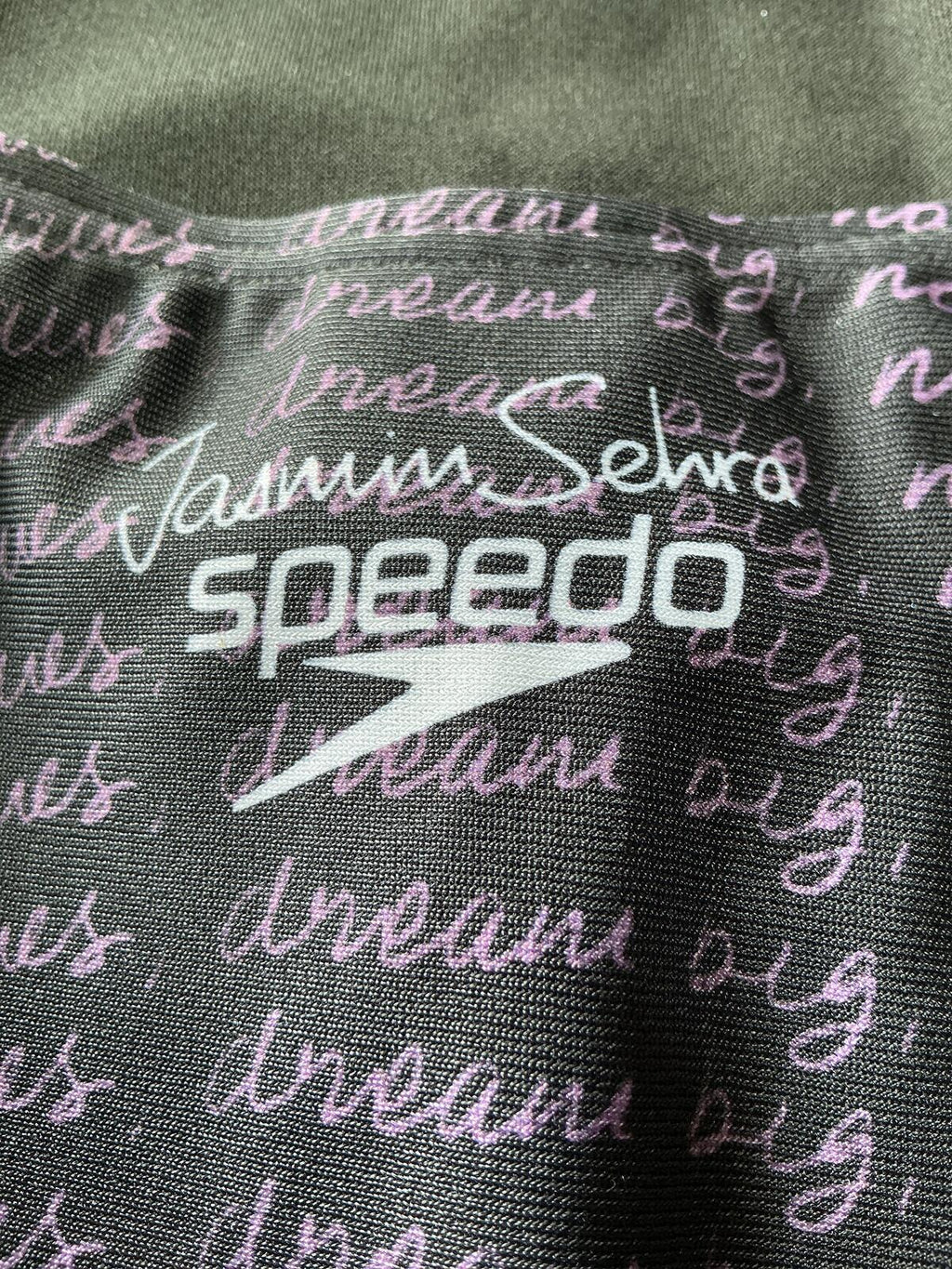 Speedo x Jasmine Sehra Black and Purple One-Piece Swimsuit Size Regular 14