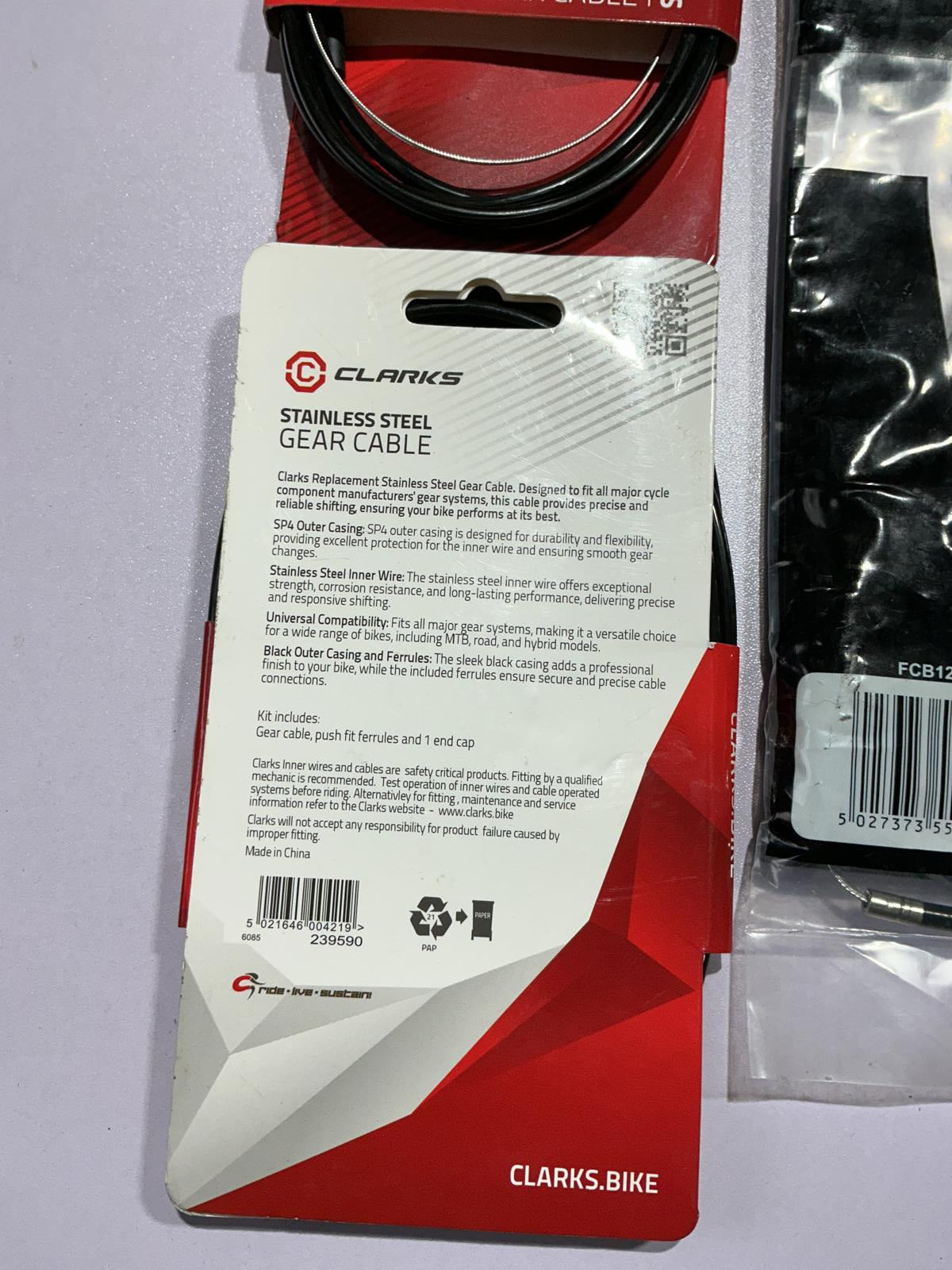Fibrax BMX Rotation Lower Cable/Two Clarks Gear cable