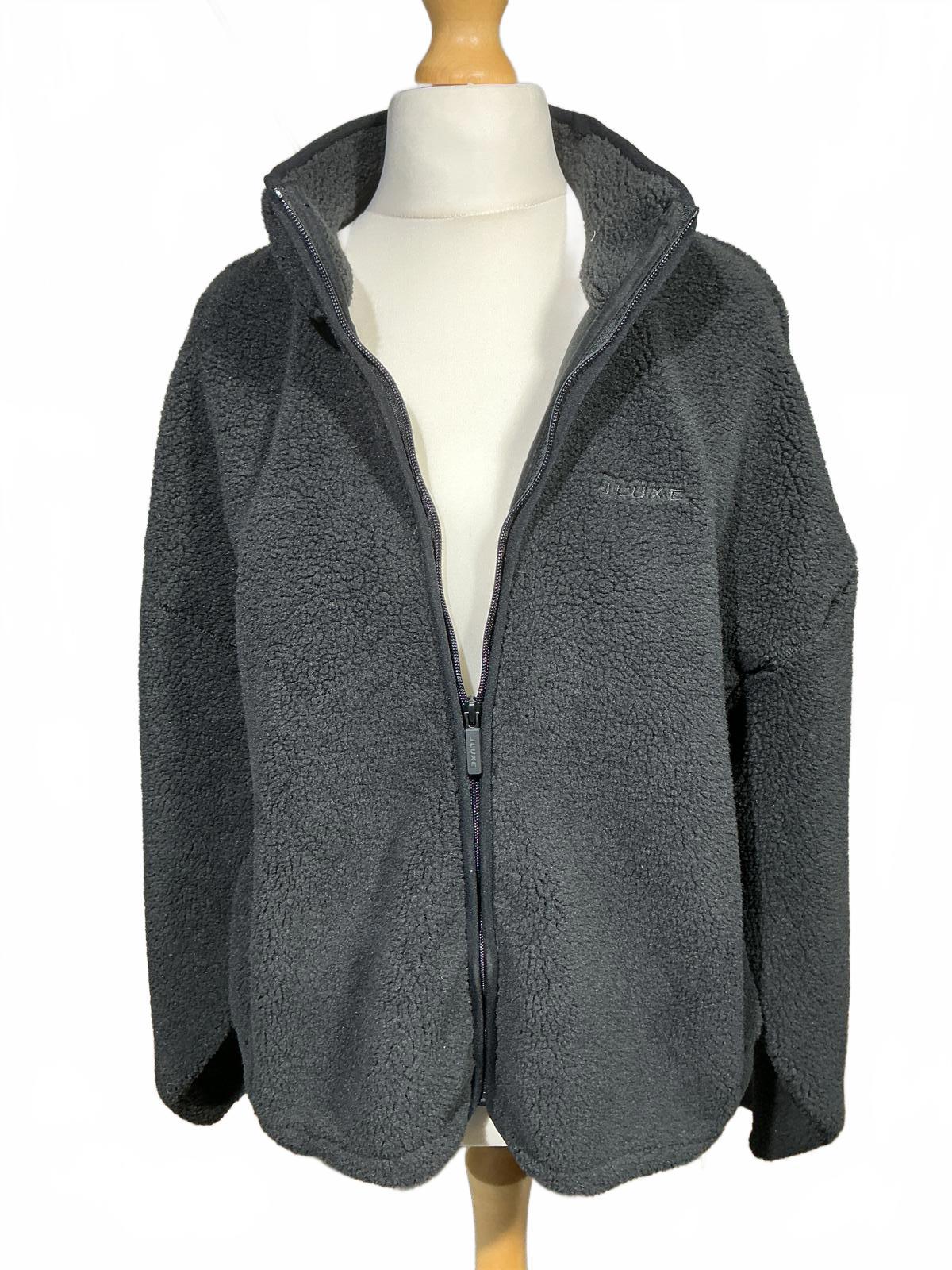 Jluxe Women's Black Sherpa Fleece Jacket Full Zip