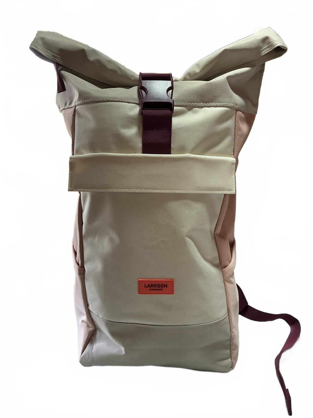 Larkson Bag No 4 20L Roll Top Backpack Beige Rose Adjustable Straps
