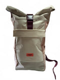 Larkson Bag No 4 20L Roll Top Backpack Beige Rose Adjustable Straps