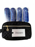 *NEW* Damero Large Quilted Insulated Lunch Bag Set with Ice Packs Black