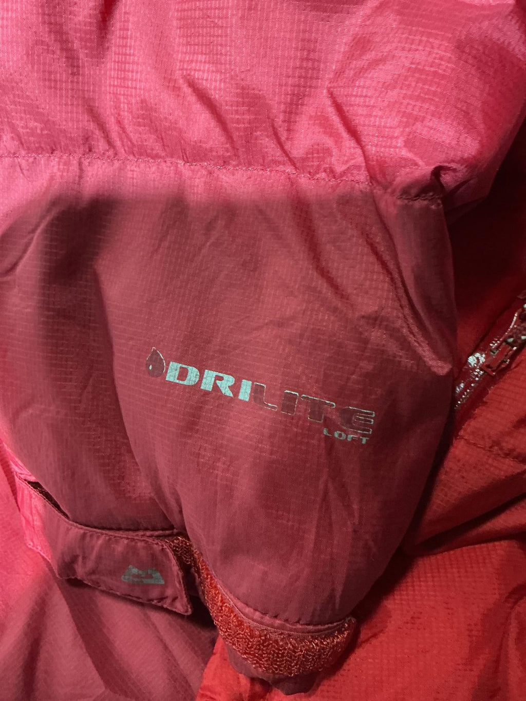 Mountain Equipment Red Insulated Hiking Jacket with Hood