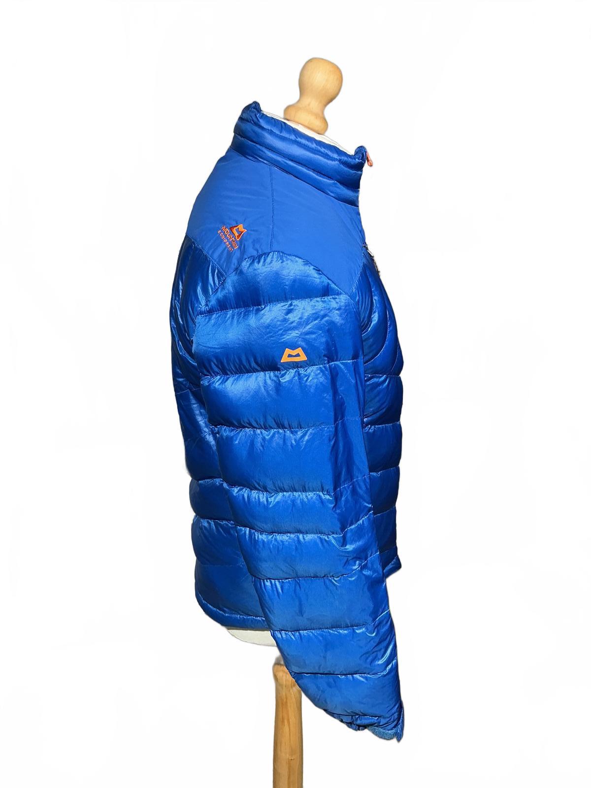 Mountain Equipment Men's Blue Puffer Jacket with Orange Zipper