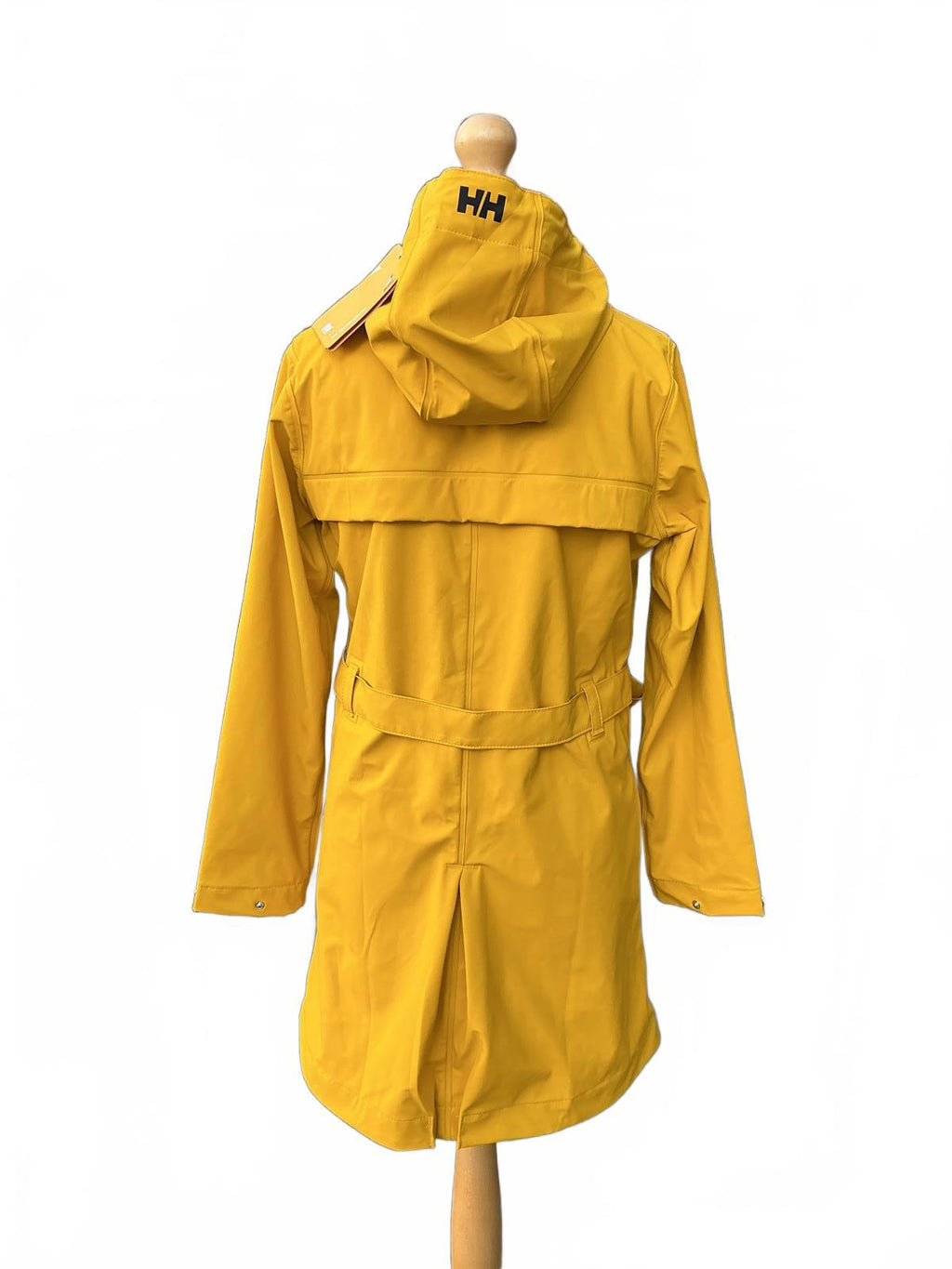 Helly Hansen Mustard Yellow Waterproof Hooded Raincoat Jacket Size Regular M