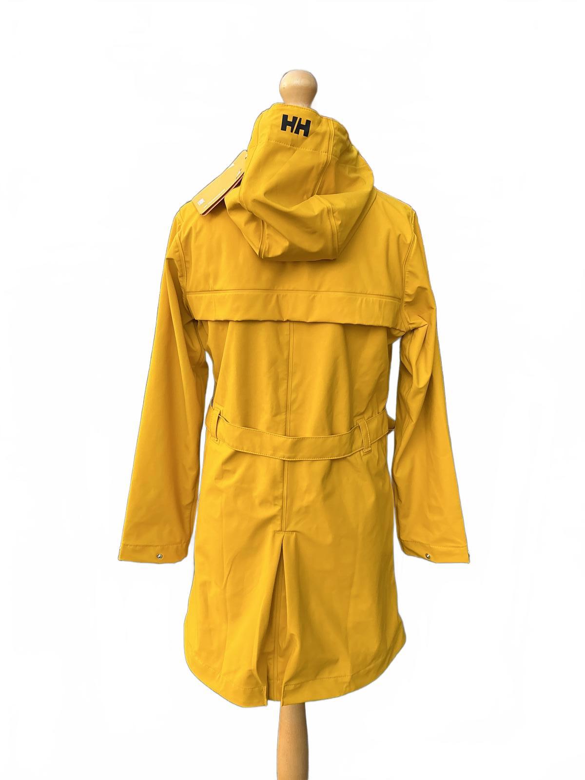 Helly Hansen Mustard Yellow Waterproof Hooded Raincoat Jacket Size Regular M