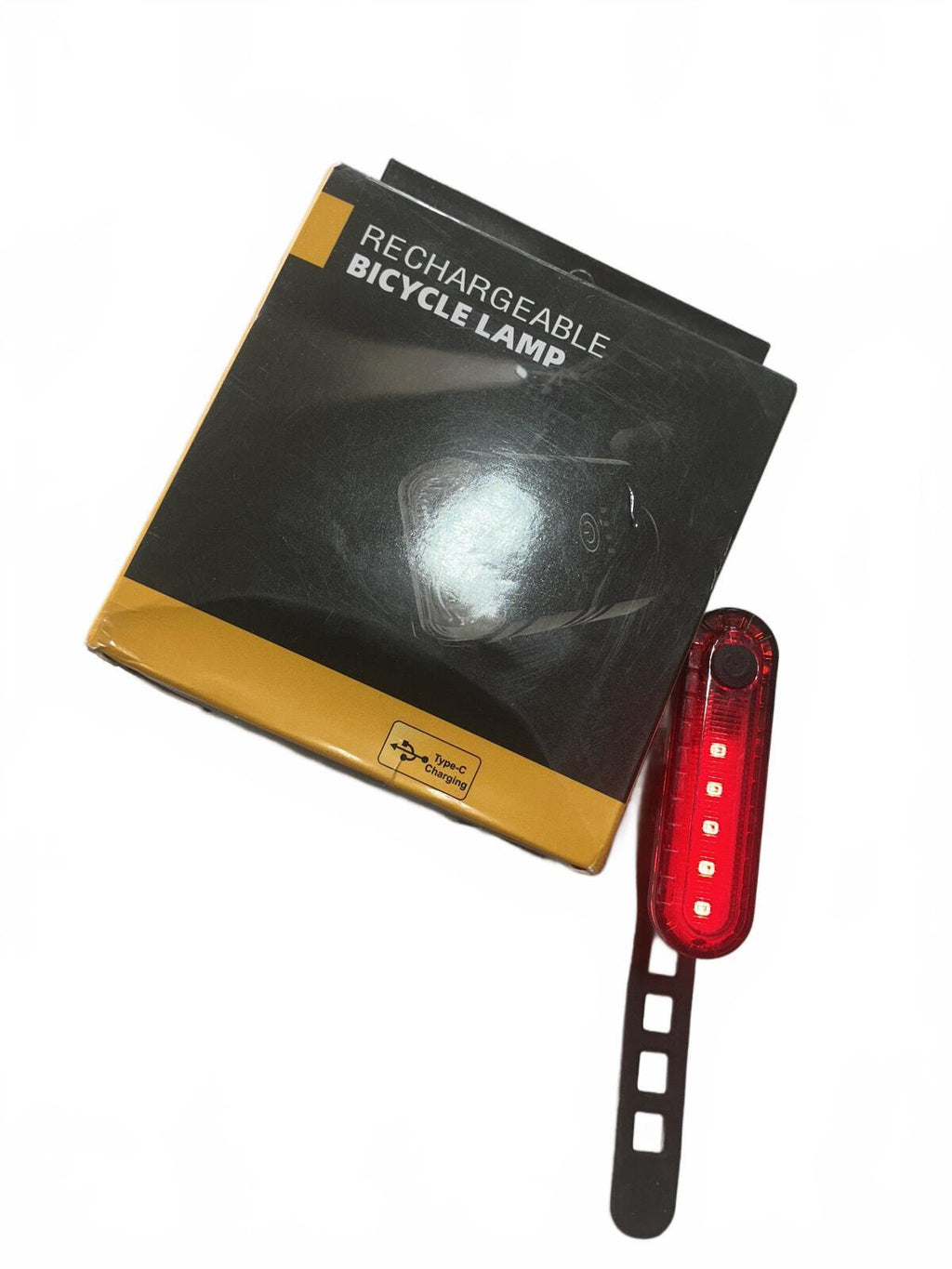 Rechargeable Bicycle Lamp+Rear Safety Light with Silicone Strap - Compact