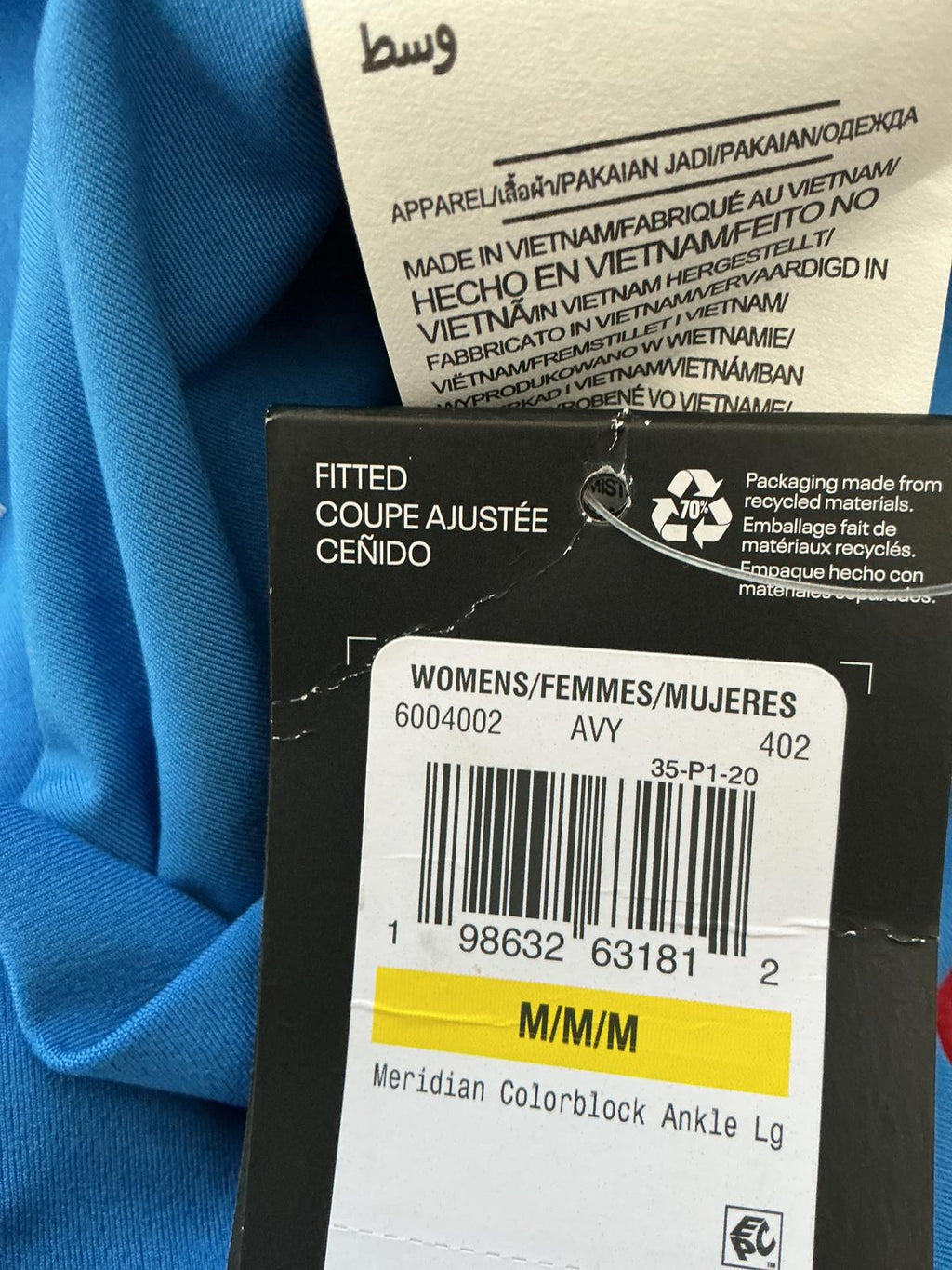 Under Armour Women's Blue Colour Block Leggings Size Regular M
