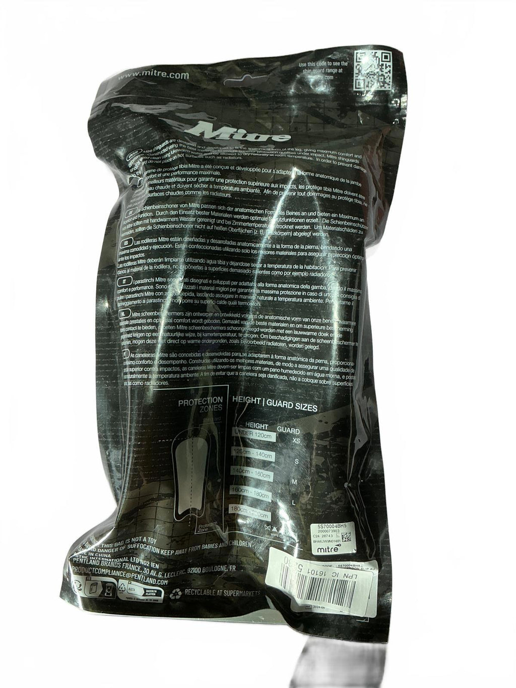 Mitre Carbon Slip Shin Guards Large