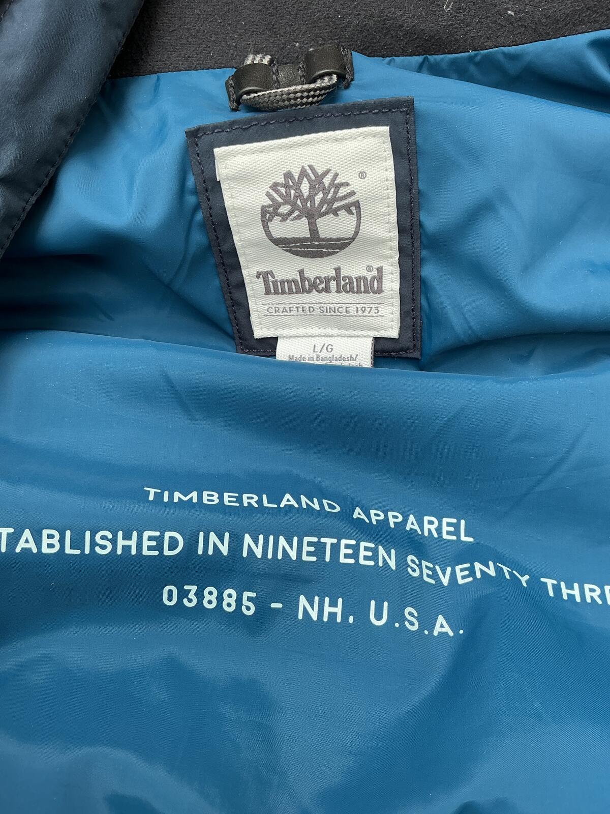 Timberland Navy Blue Puffer Down Gilet Body Warmer Vest Hooded Size Regular L